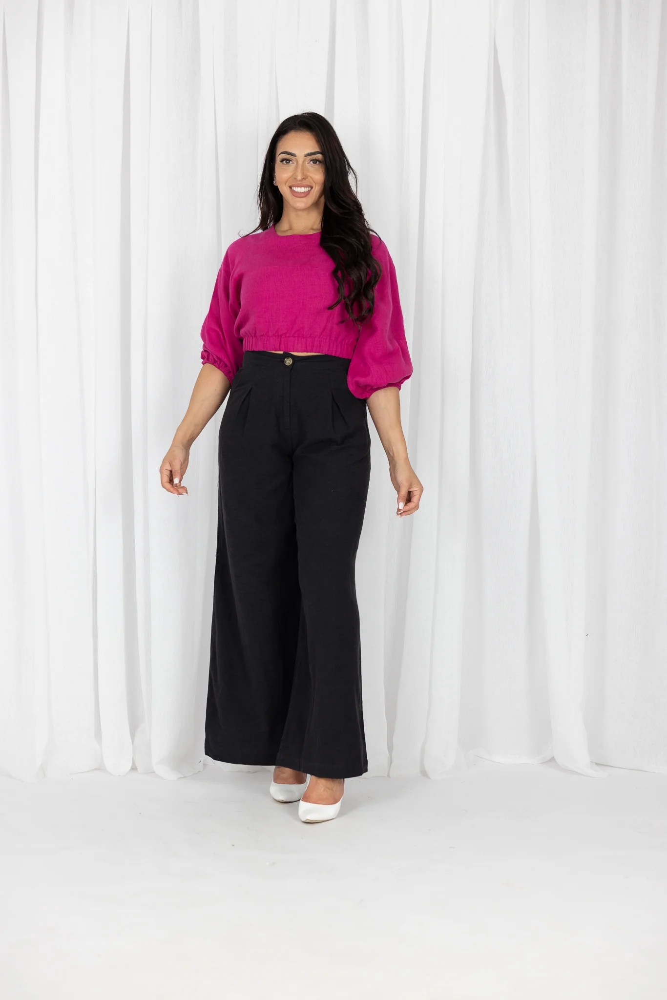 Linen Crop Blouse - Image 16