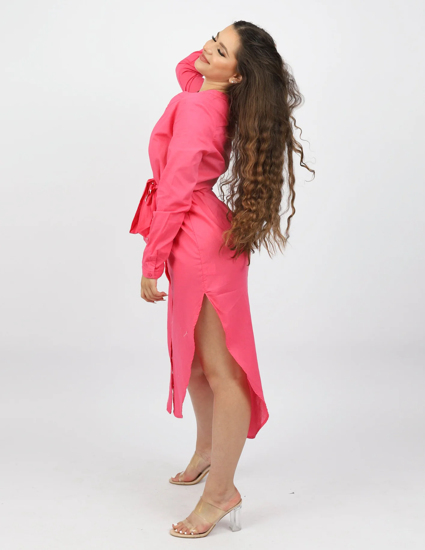 Linen Maxi Tie Loop Shirt - Image 2