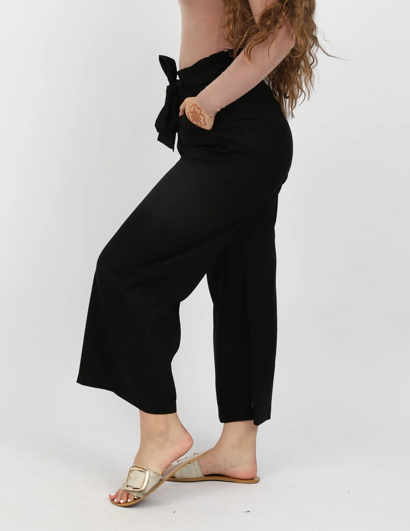 Linen Ruffle Top Pants Wide Leg - Image 10