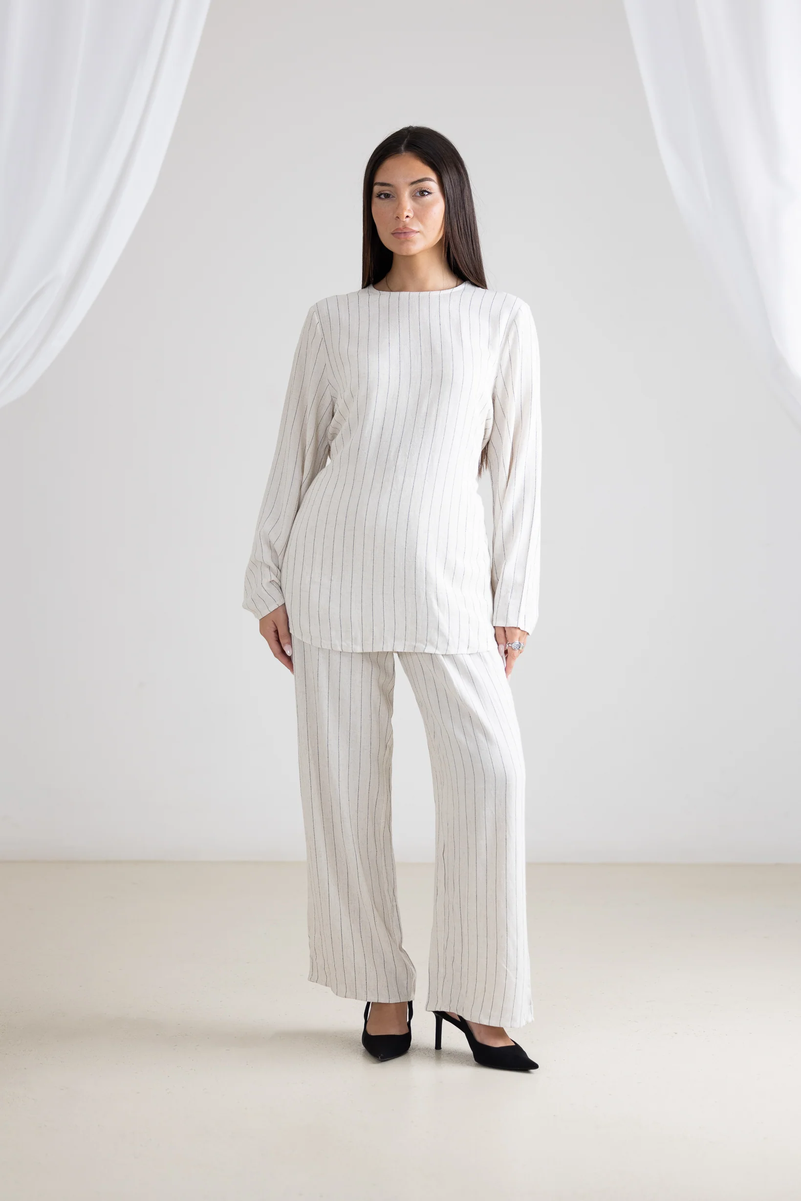 Linen Tie Waist 2pc Set - Image 19