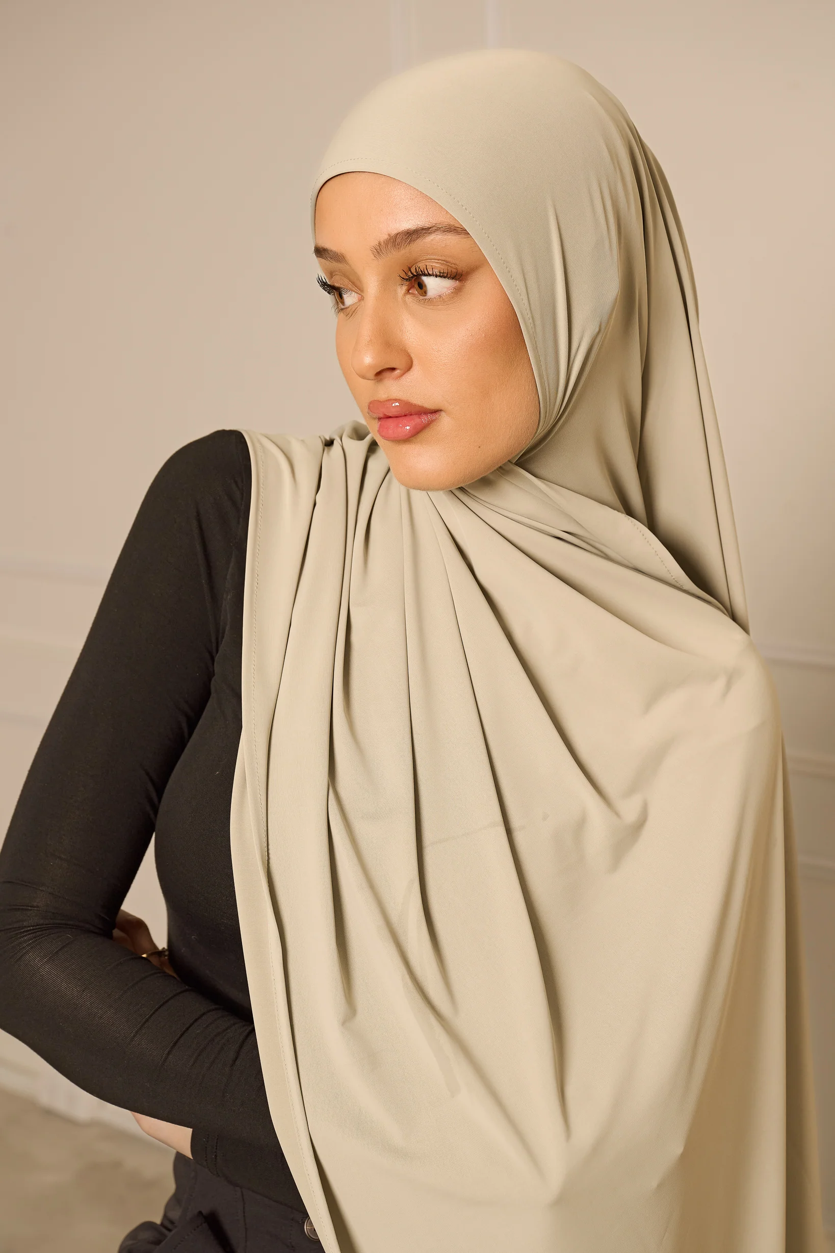 Liquid Jersey Shawl - Shades of Green - Image 5