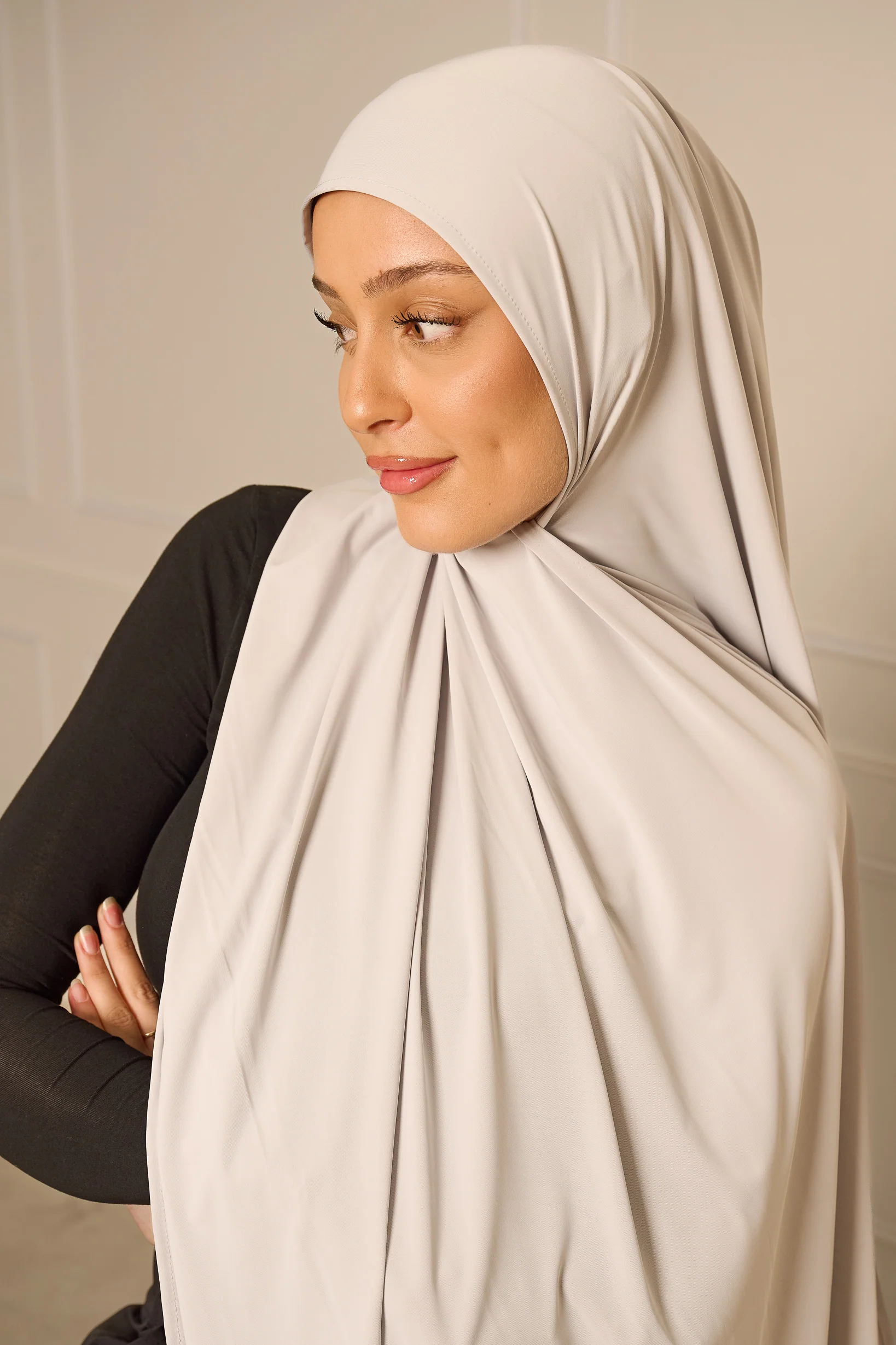 Liquid Jersey Shawl - Shades of Grey - Image 3