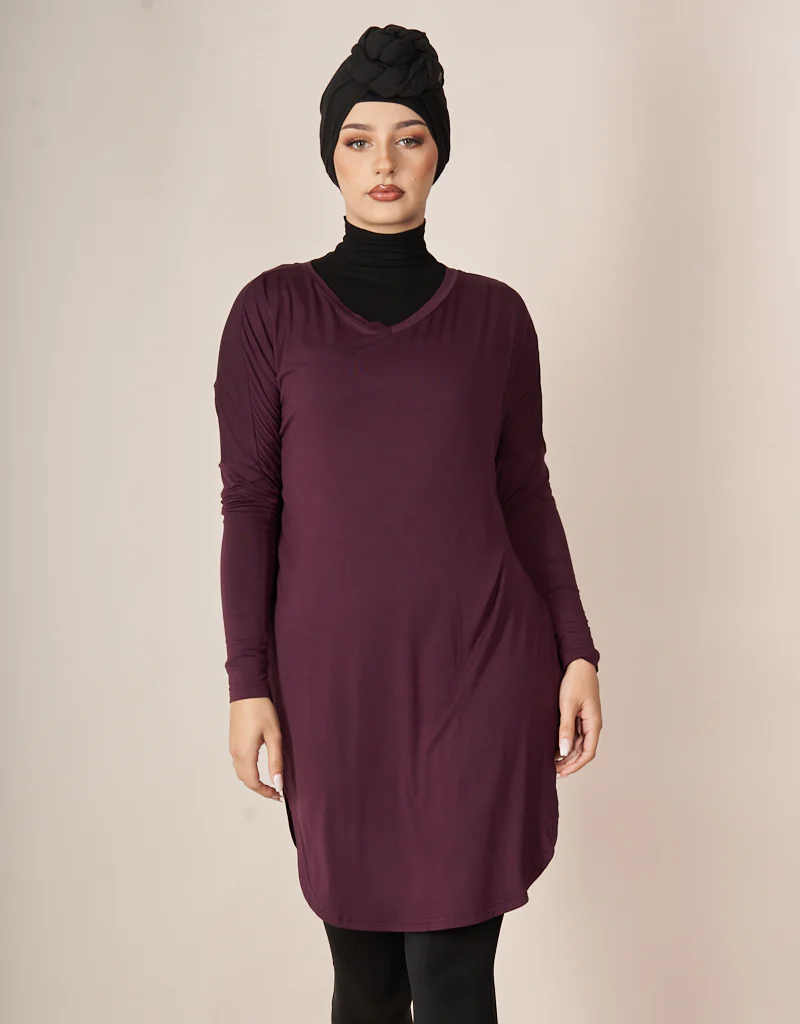 Long Jersey Loop Top - Dark Shades - Image 5