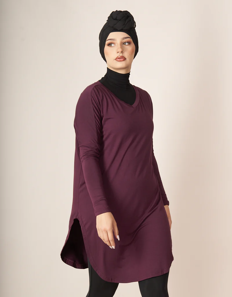 Long Jersey Loop Top - Dark Shades - Image 6