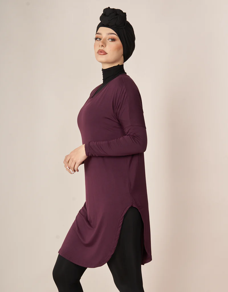 Long Jersey Loop Top - Dark Shades - Image 7
