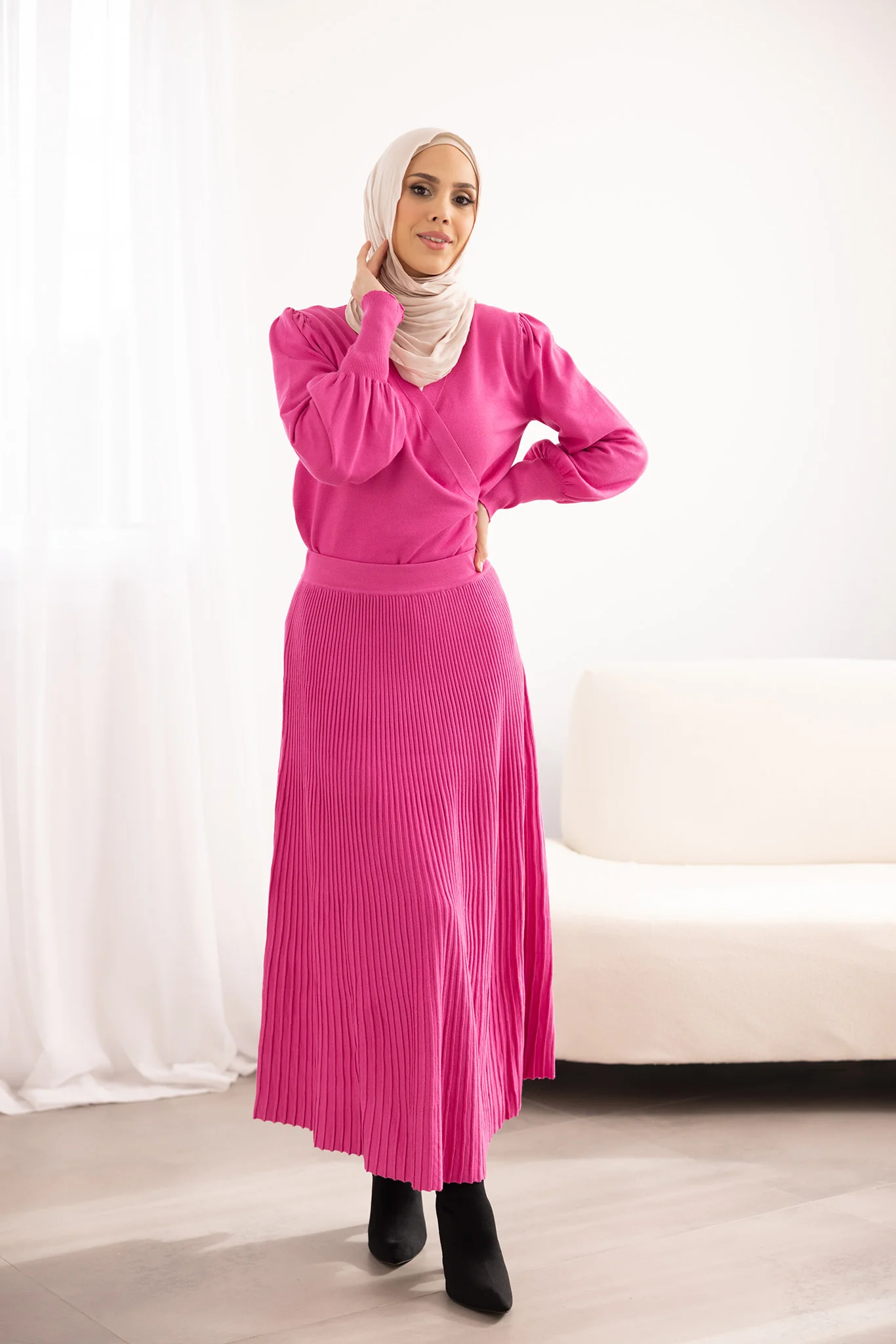 Lora Wrap Knit Top - Image 4