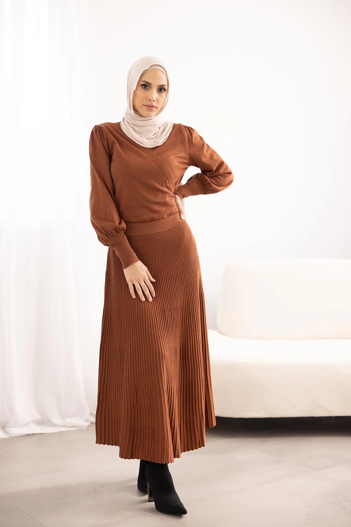 Lora Wrap Knit Top - Image 7