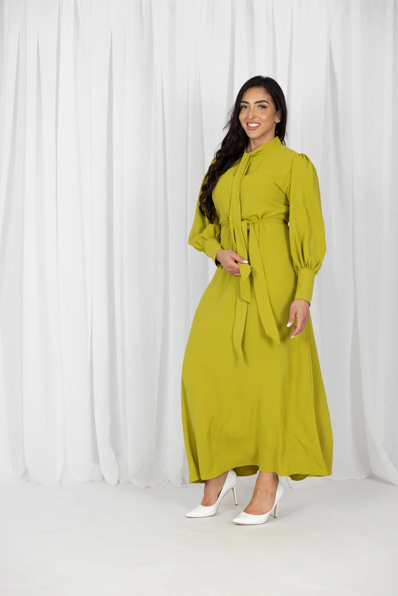 Lucine Tie Neck Maxi Dress - Image 4