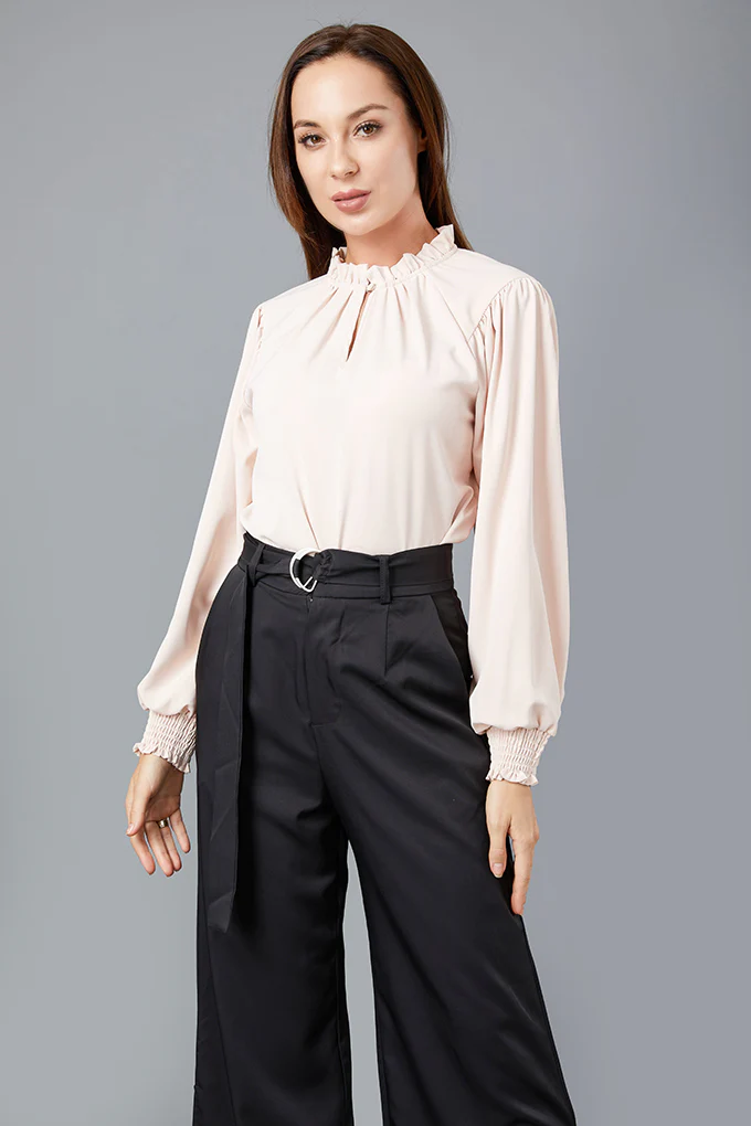 Lustrous High Neck Blouse - Image 2