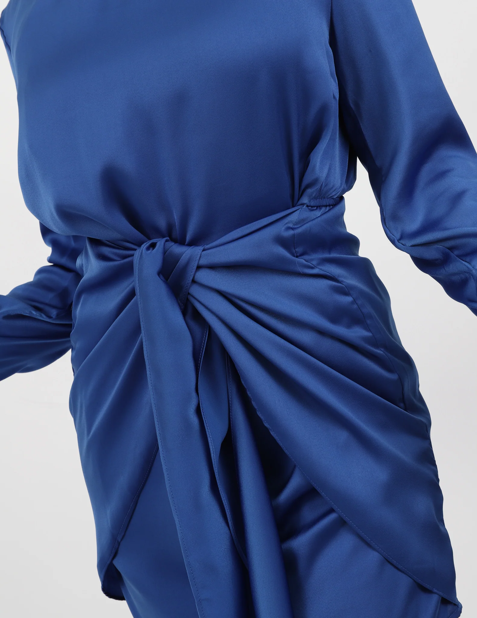 Lux Satin Tie Midi Dress - Image 4