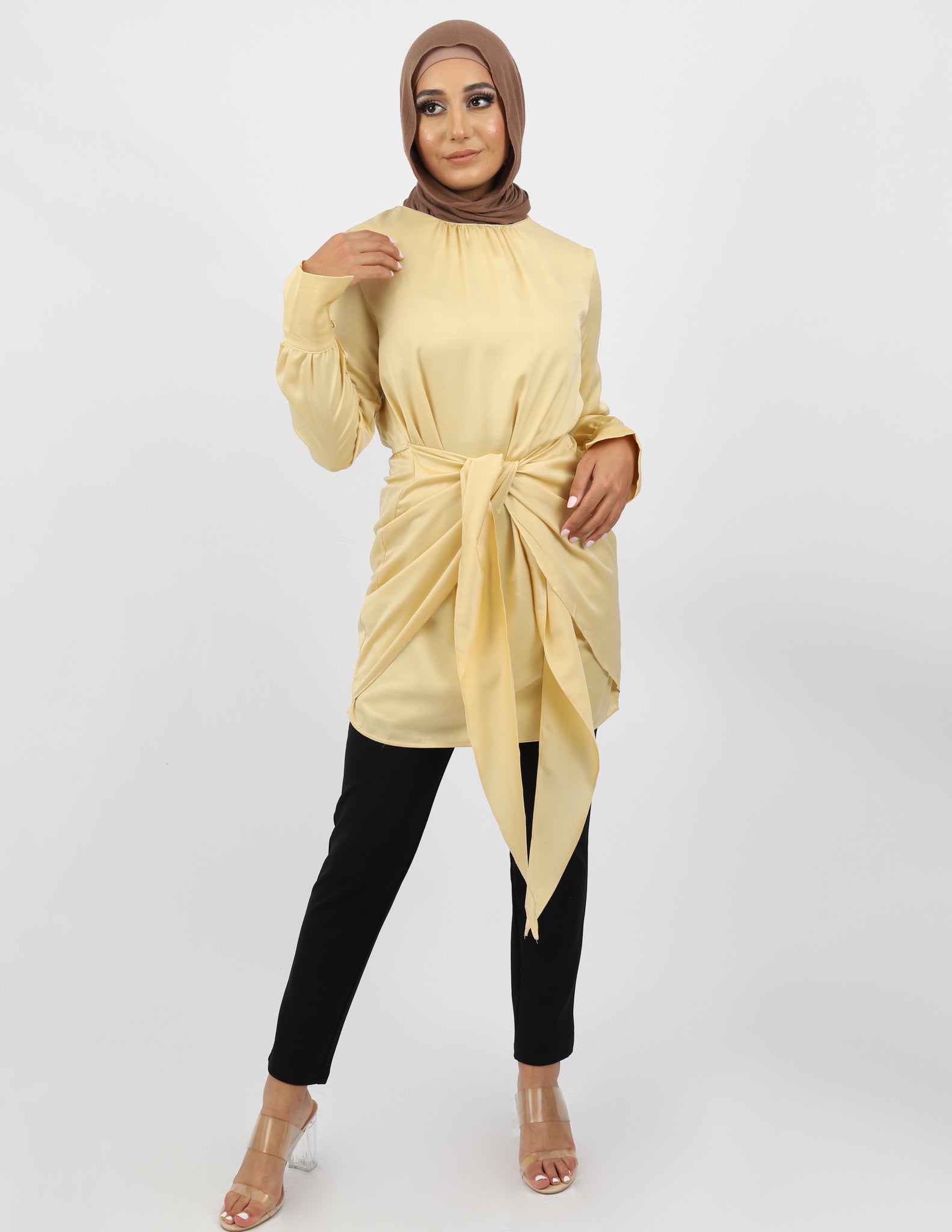 Lux Satin Tie Midi Dress - Image 7