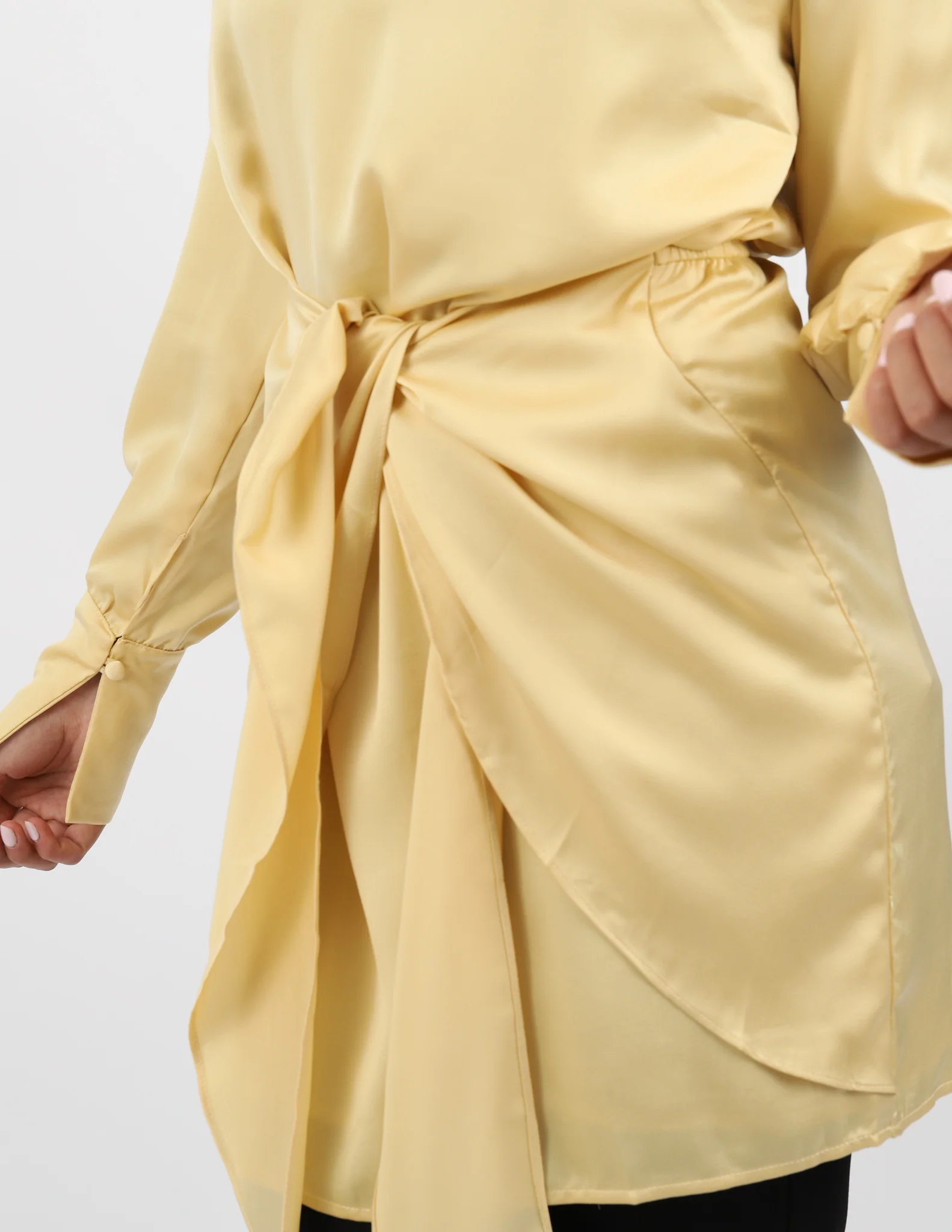 Lux Satin Tie Midi Dress - Image 8