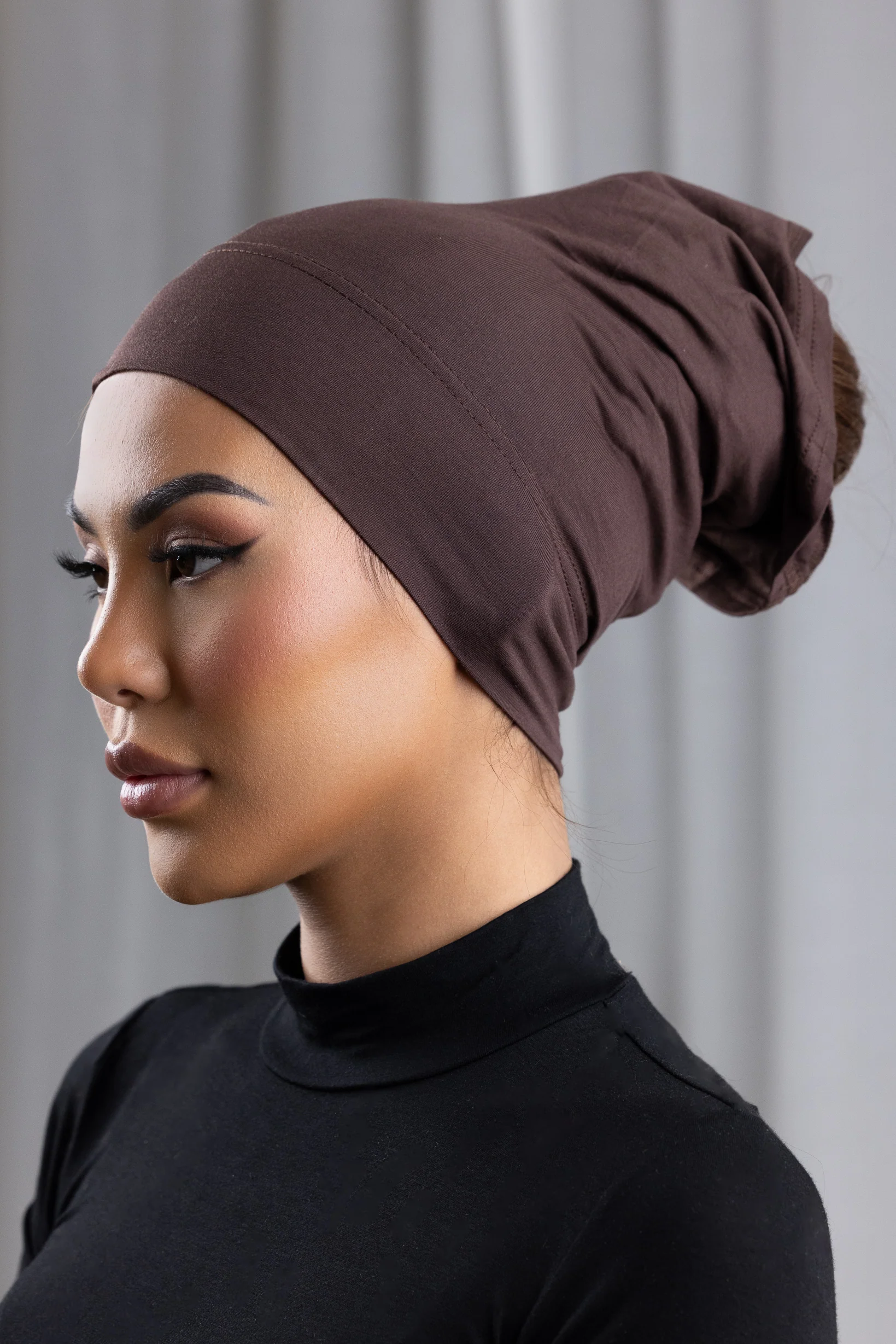 Luxury Jersey Open Cap - Shades of Dark Brown - Image 3
