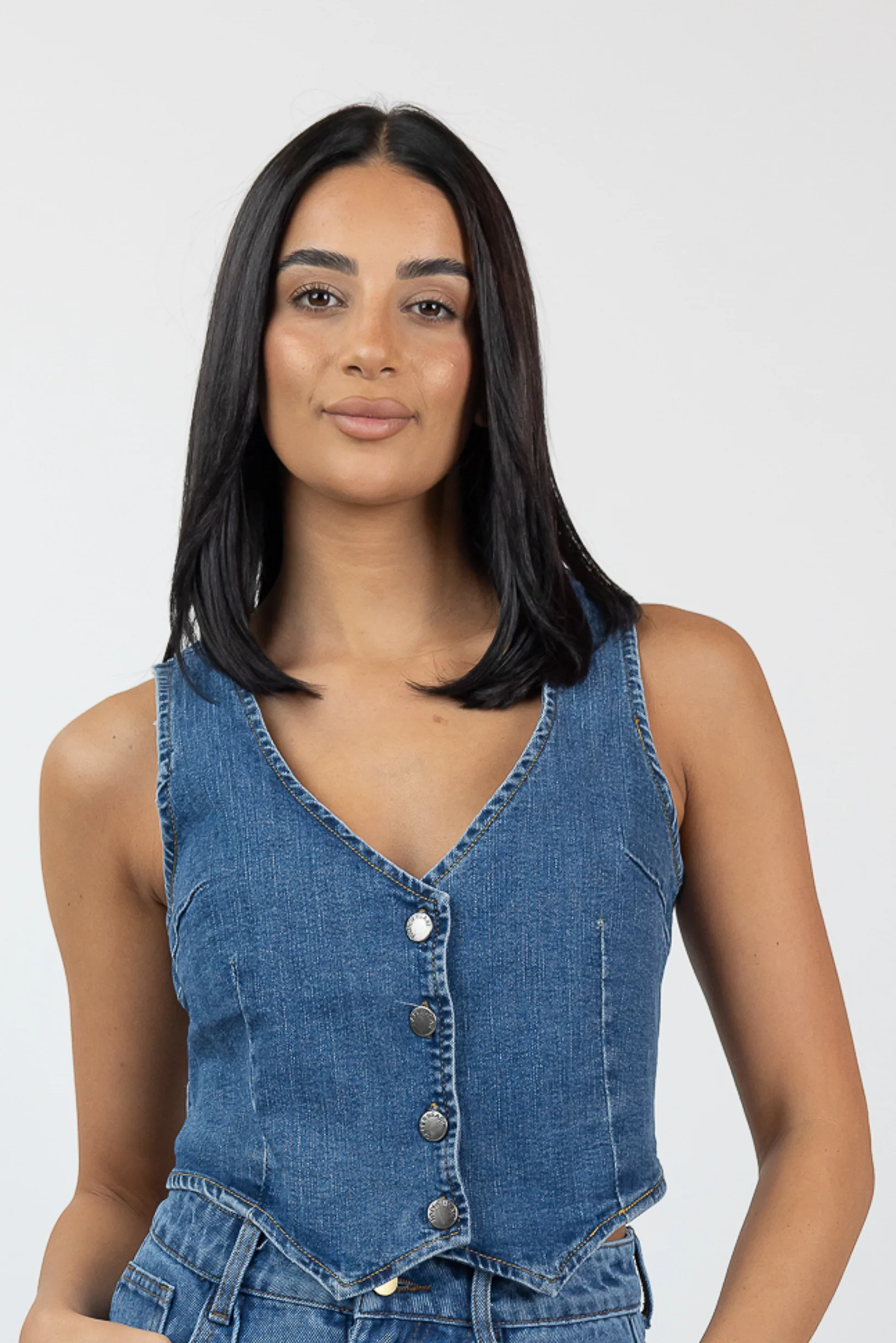 Mid Wash Denim Top - Image 2