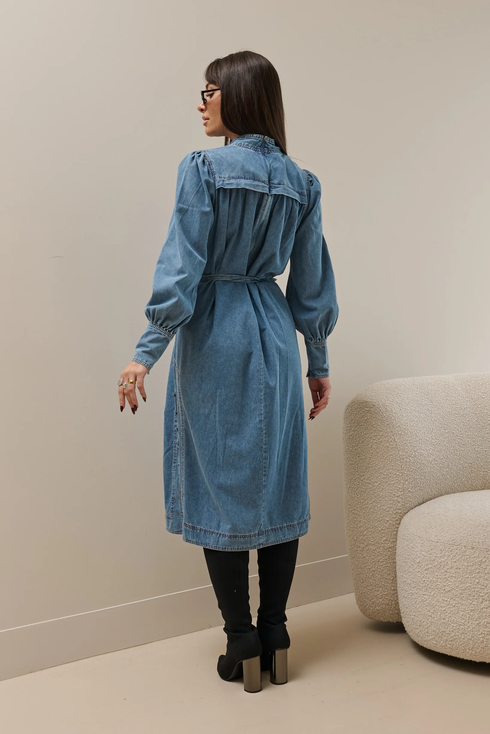 Miraj Denim Midi Dress - Image 12