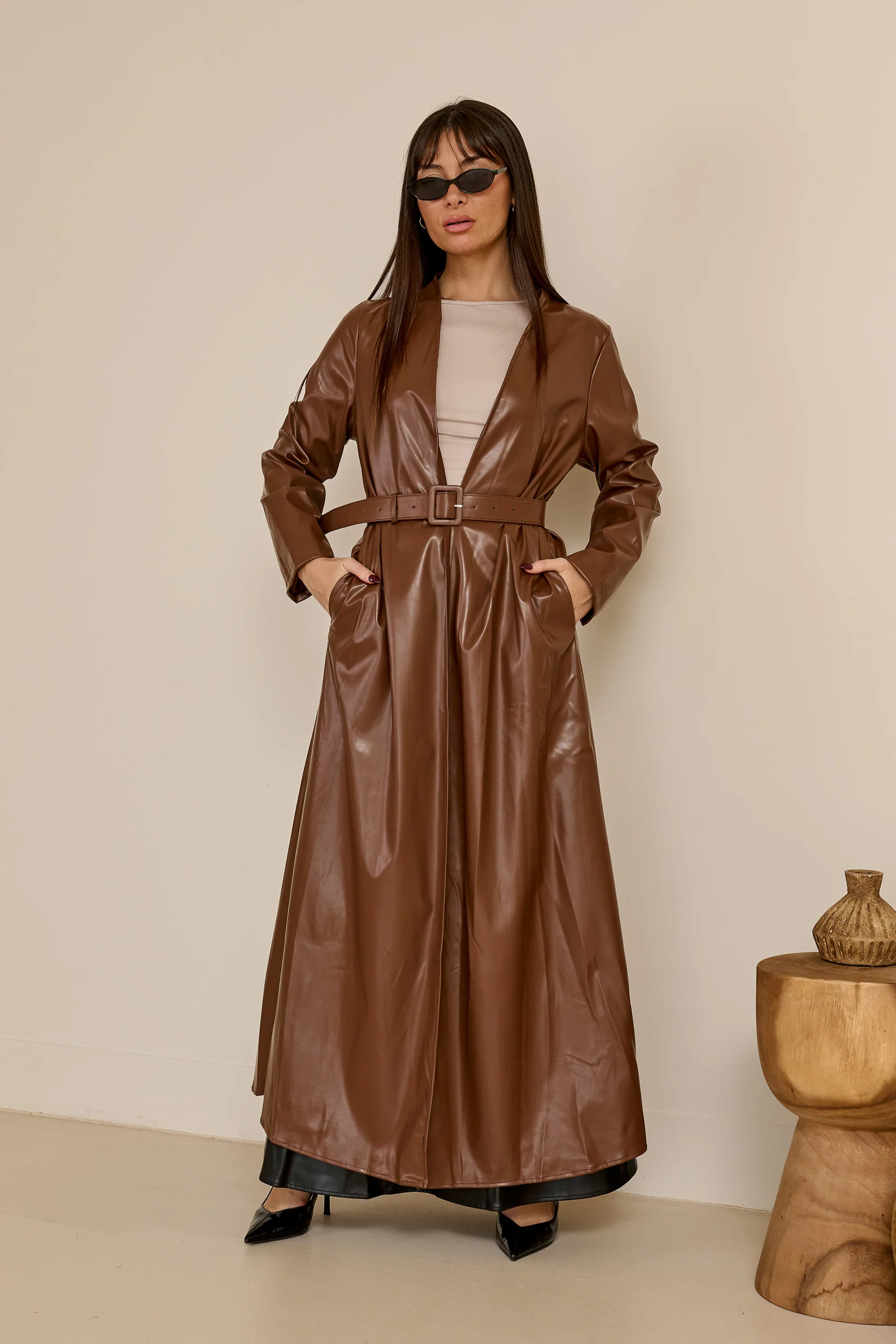 Miraj Leather Trench - Image 4