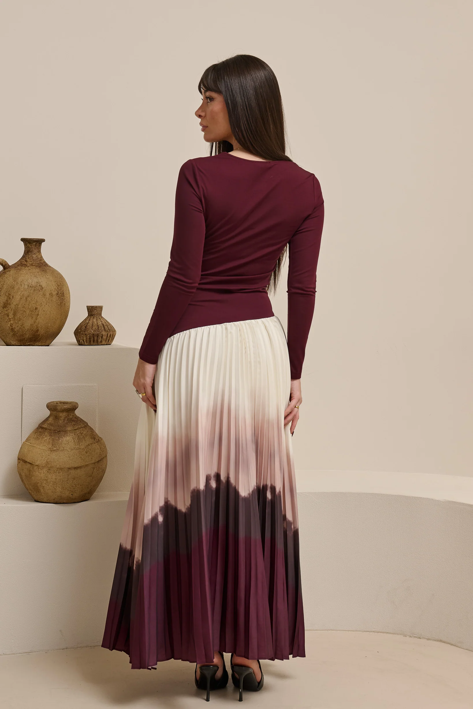 Miraj Ombre Pleat Dress - Image 7