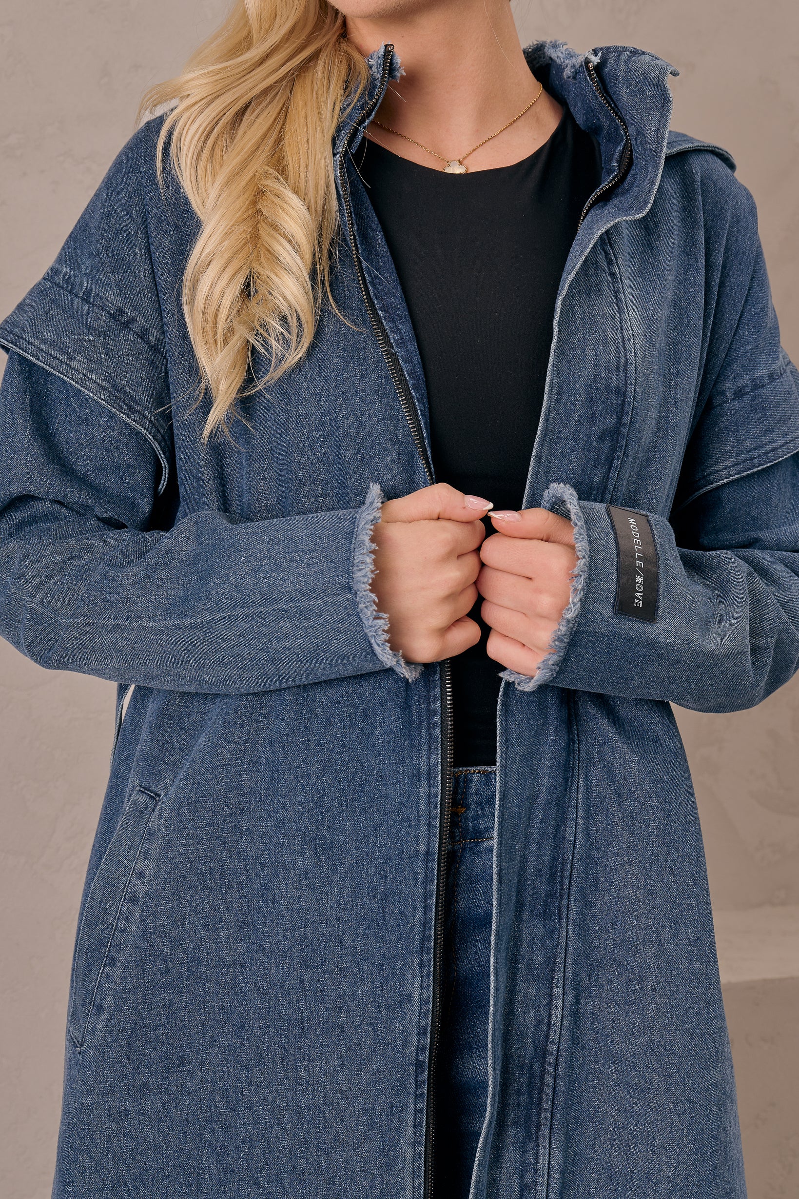 Modelle/Move Aurum Denim Trench - Image 5