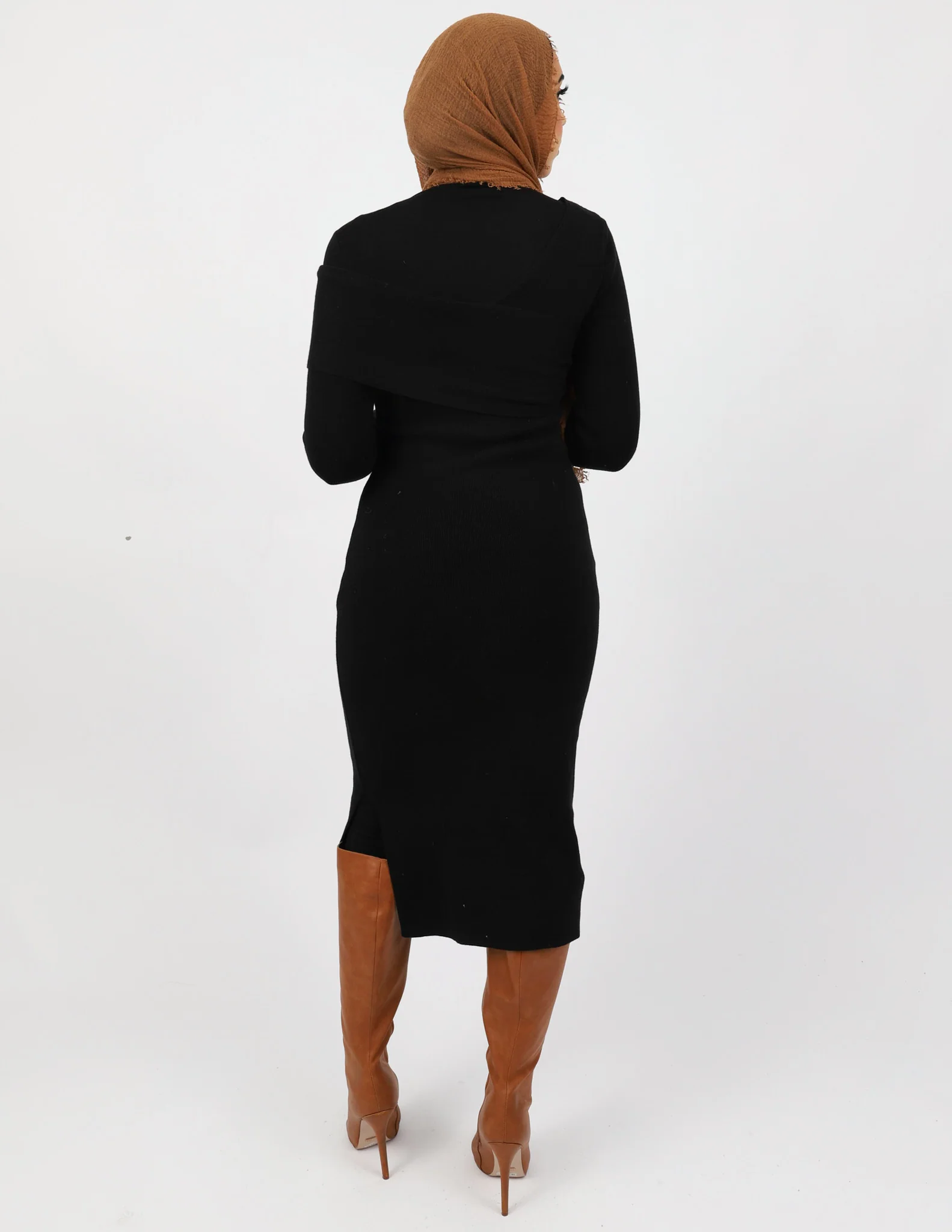 Off Shoulder Knit Dress - Image 3