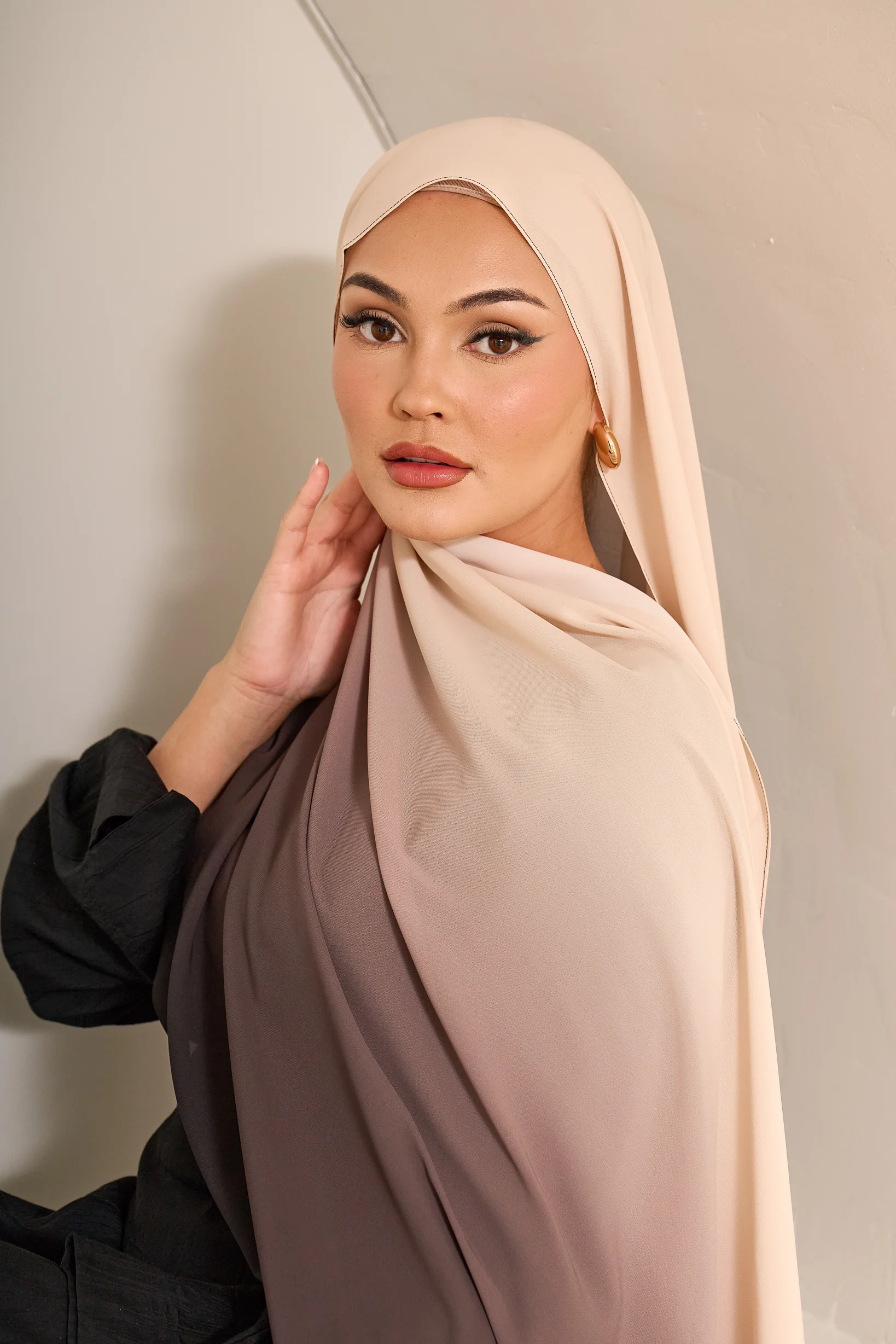Ombre Chiffon Shawl - Shades of Black