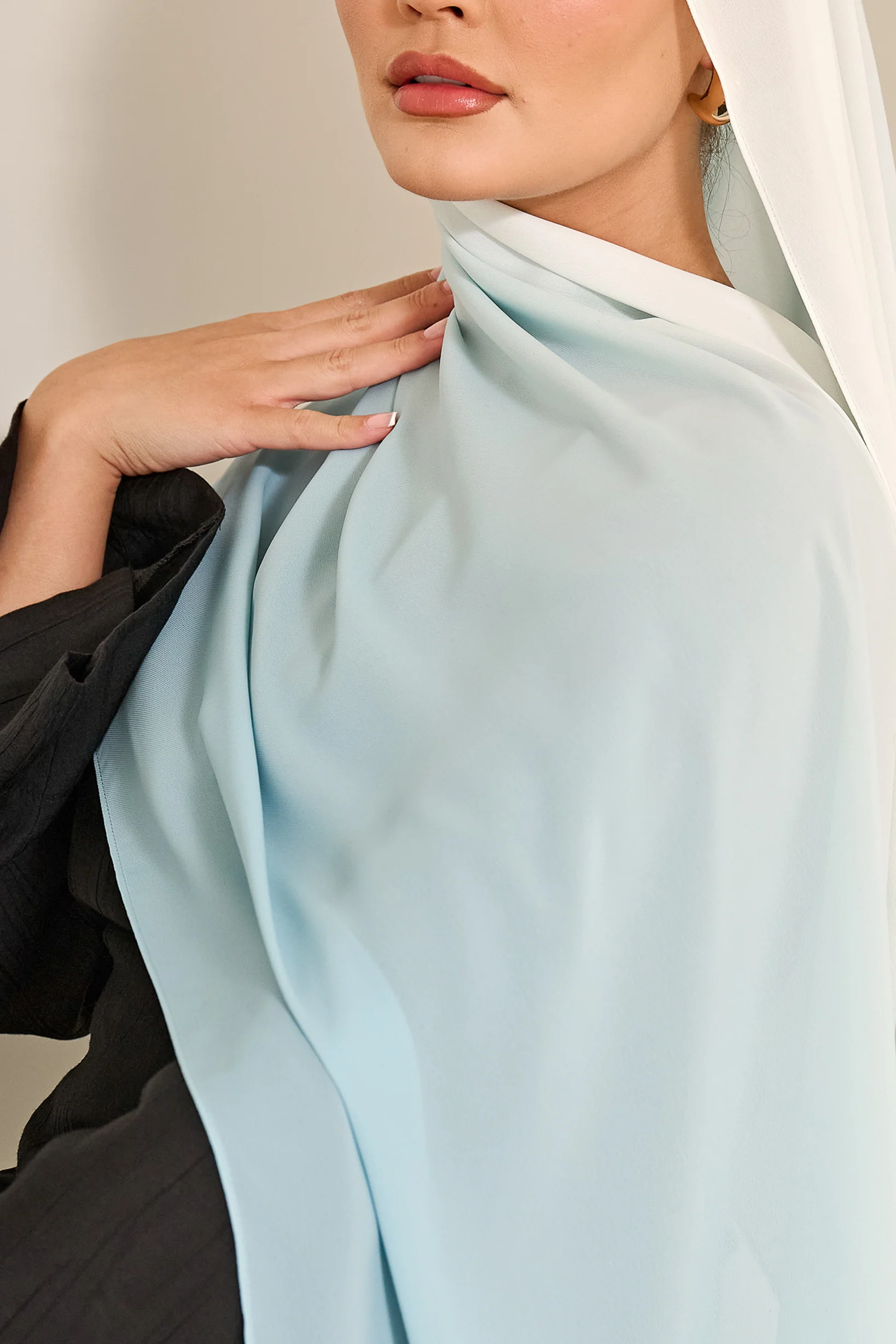 Ombre Chiffon Shawl - Shades of Blue - Image 2