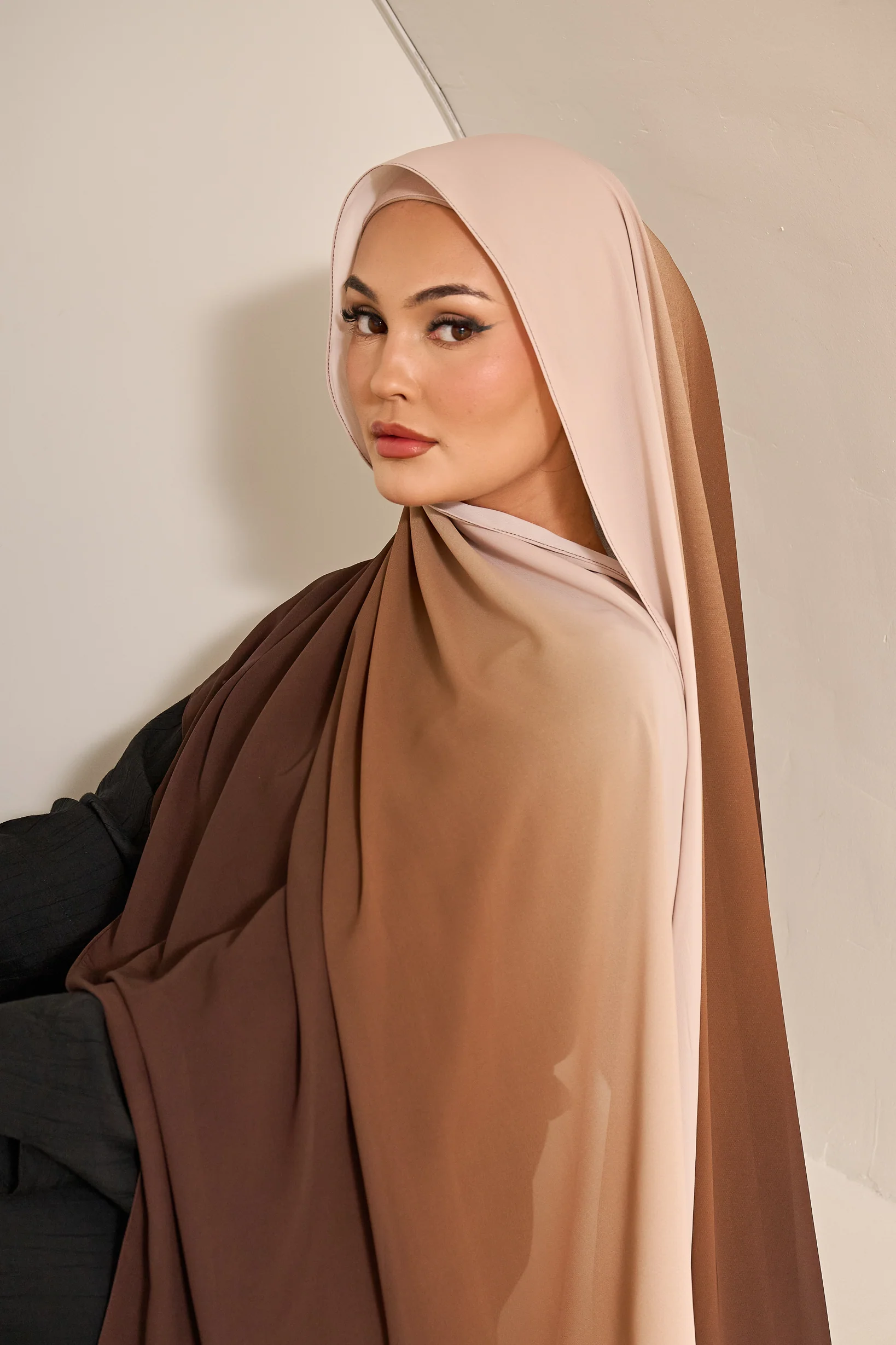 Ombre Chiffon Shawl - Shades of Brown