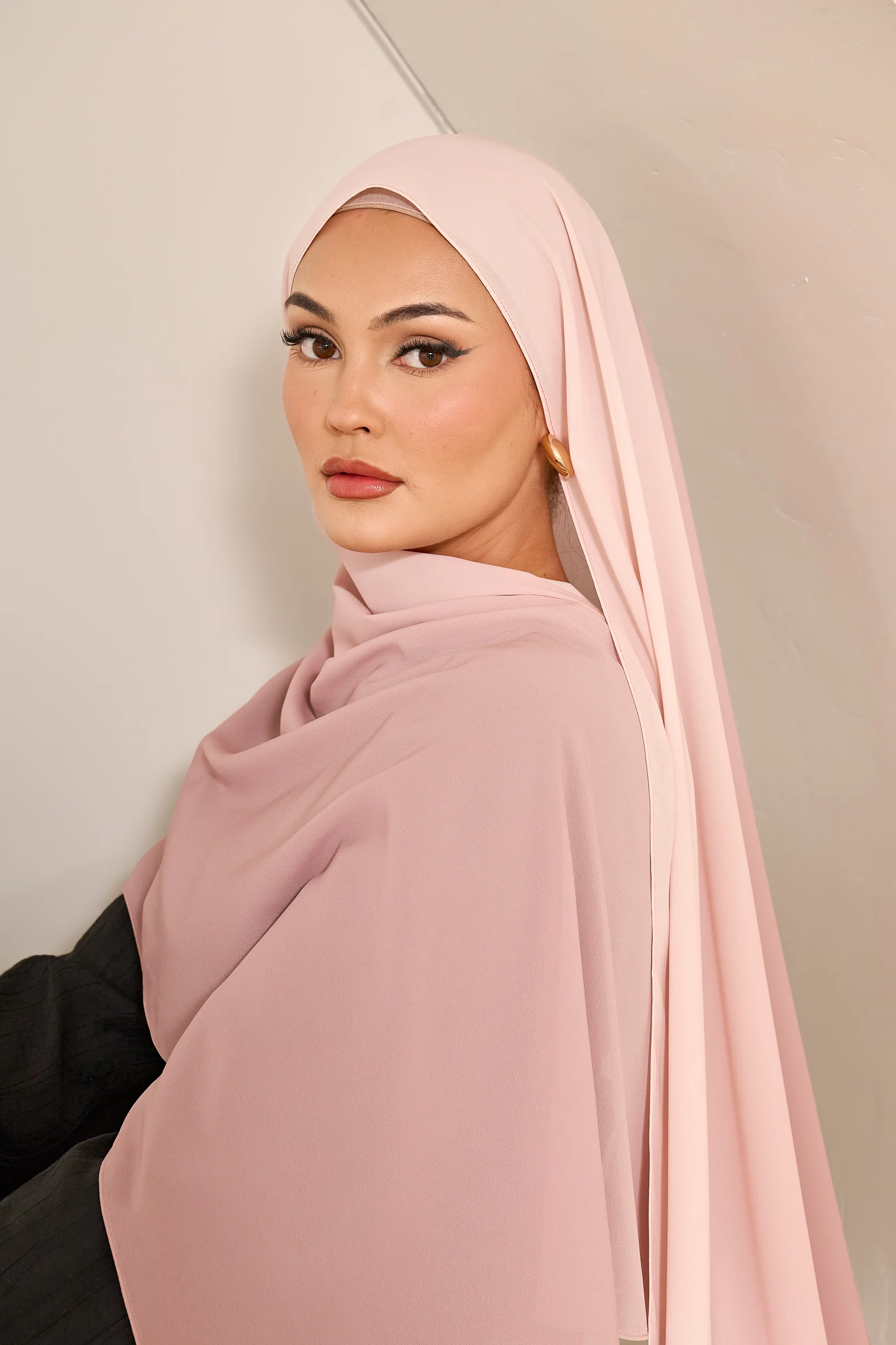 Ombre Chiffon Shawl - Shades of Brown - Image 4