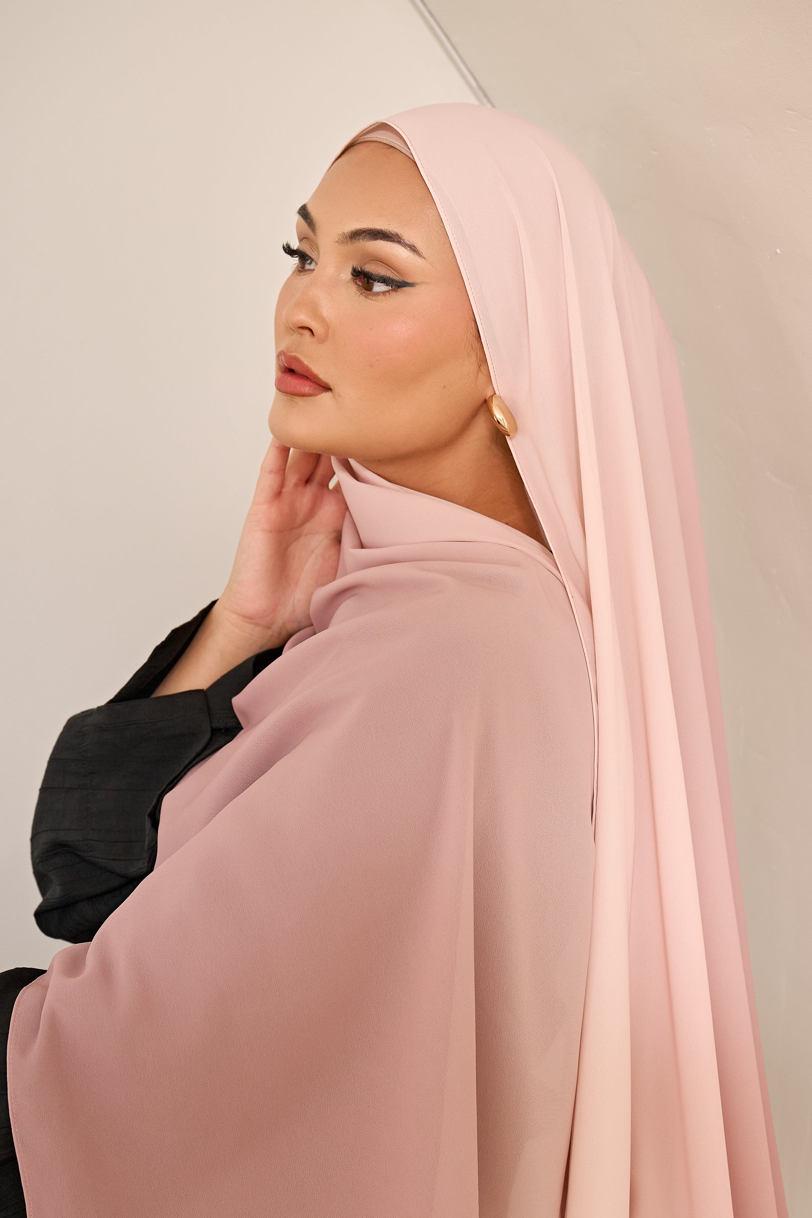 Ombre Chiffon Shawl - Shades of Brown - Image 6