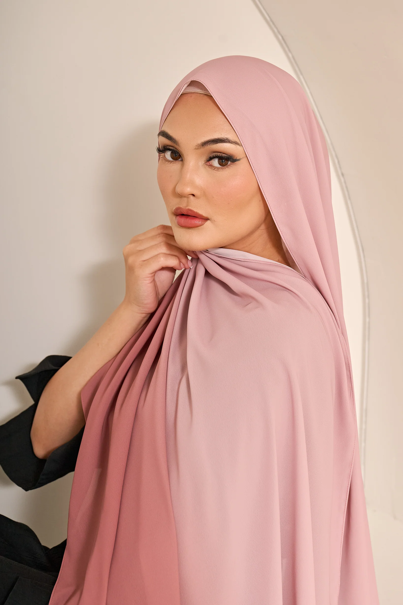 Ombre Chiffon Shawl - Shades of Brown - Image 7