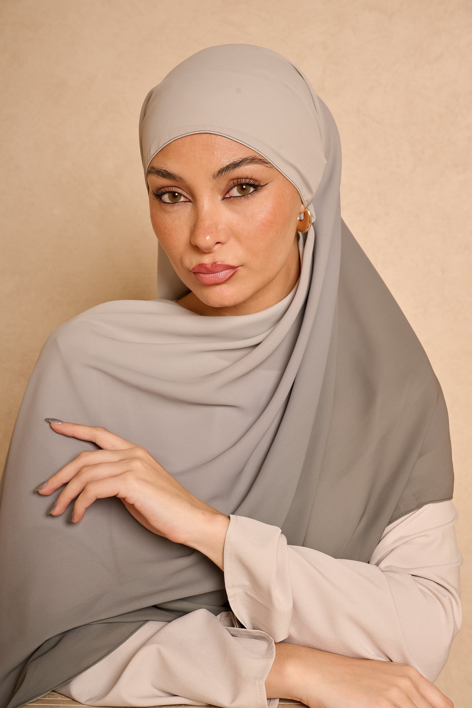 Ombre Chiffon Shawl - Shades of Green - Image 11