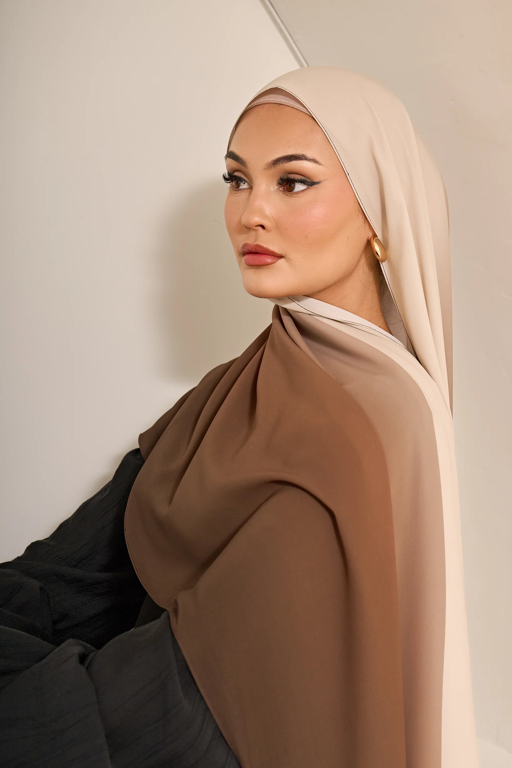 Ombre Chiffon Shawl - Shades of Green - Image 9