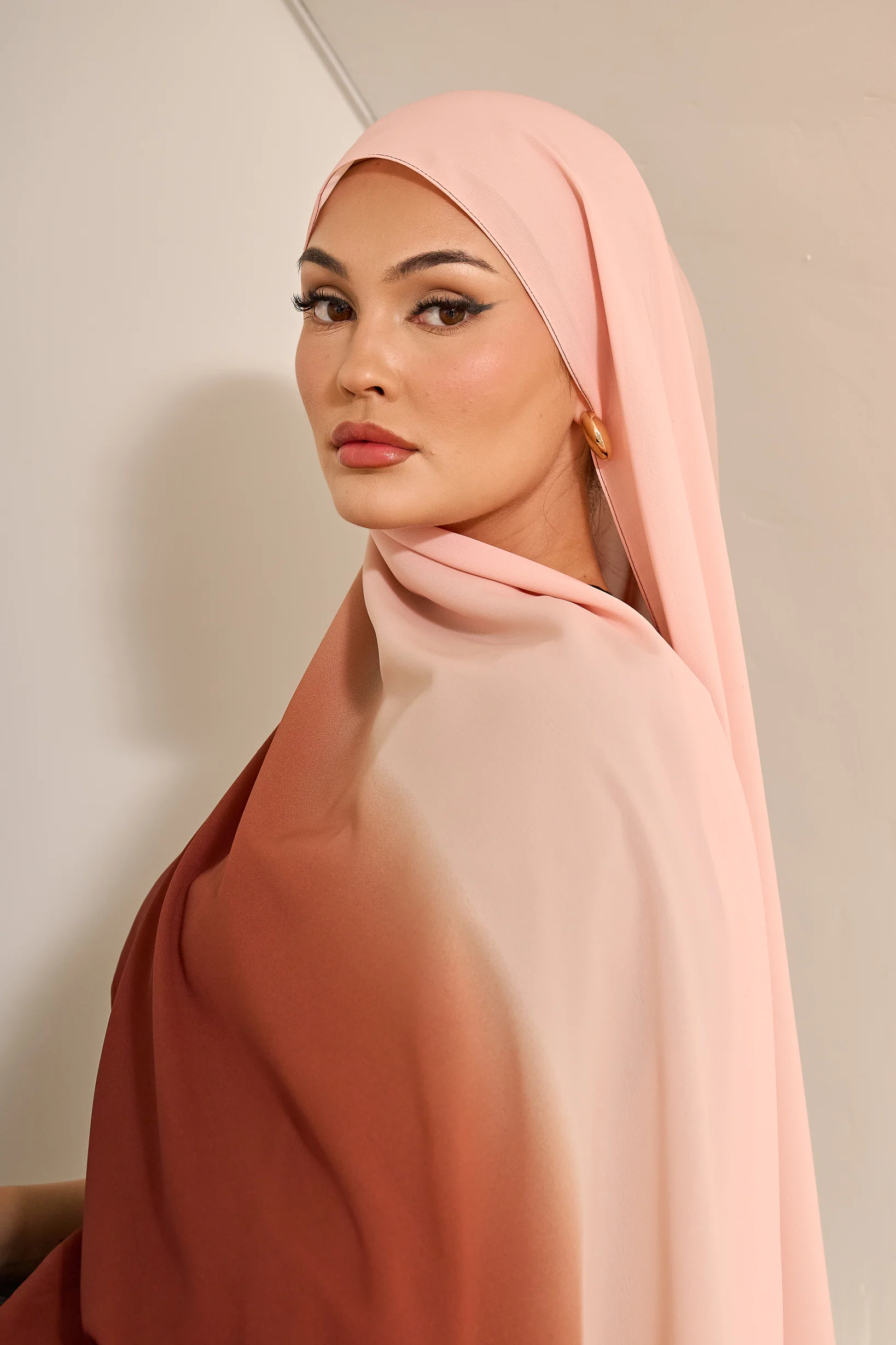 Ombre Chiffon Shawl - Shades of Orange