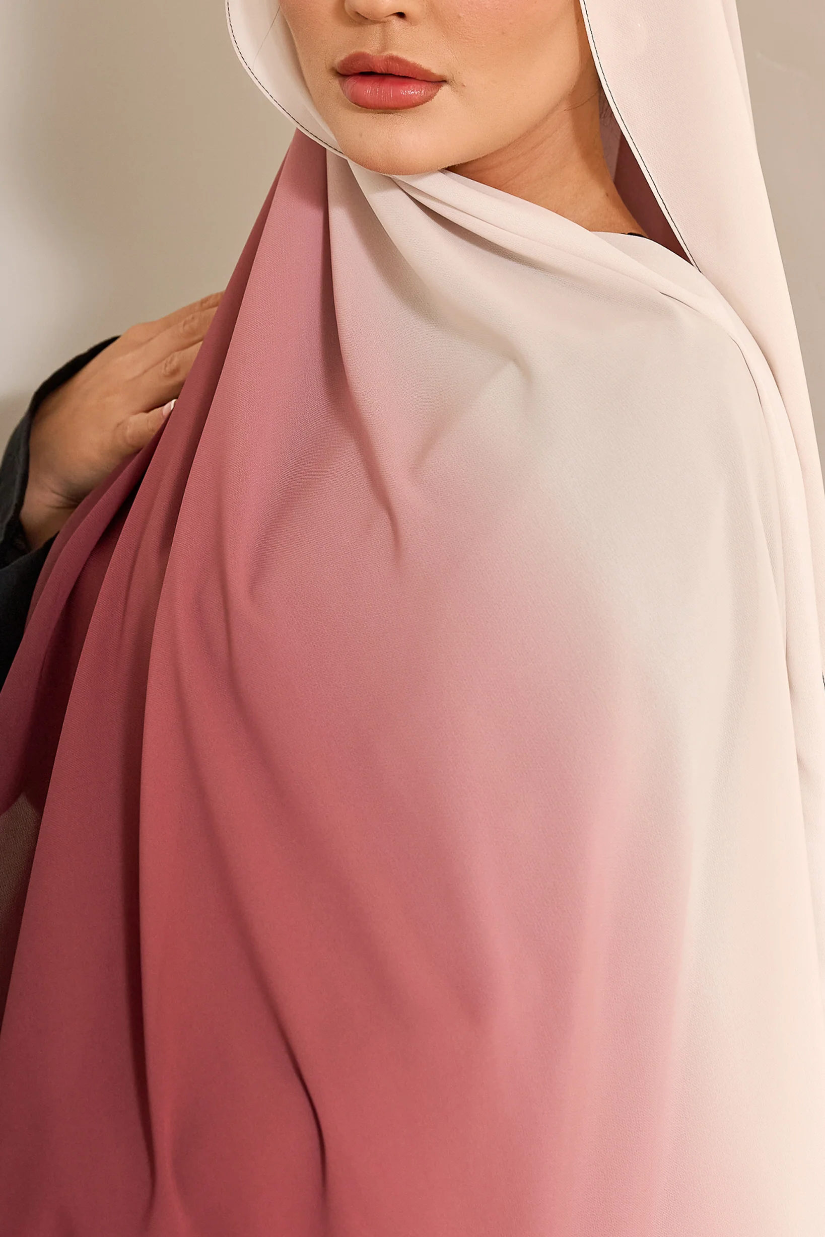 Ombre Chiffon Shawl - Shades of Orange - Image 11