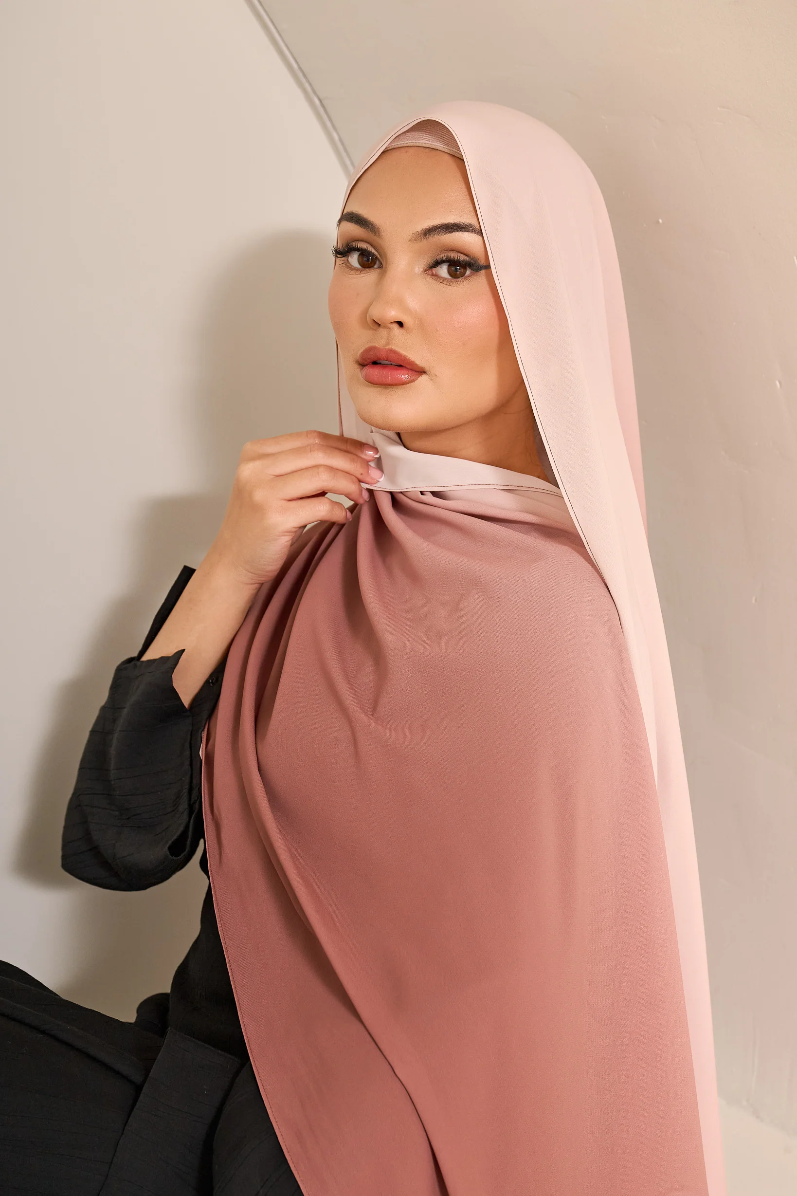 Ombre Chiffon Shawl - Shades of Red