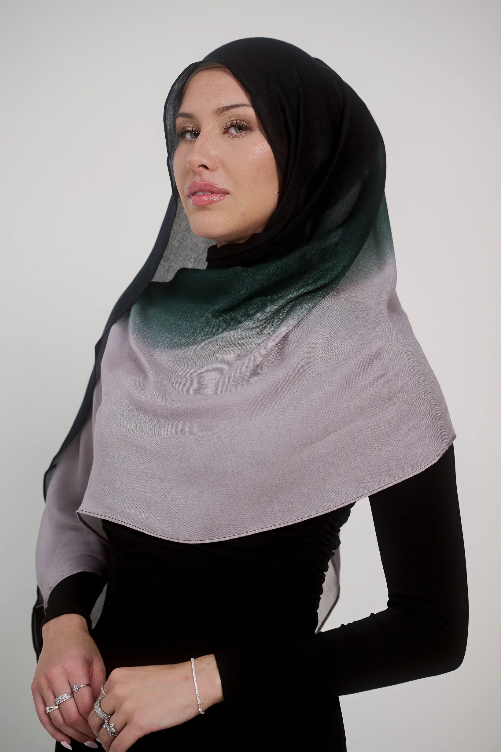 Ombre Modal Shawl - Shades of Green - Image 11