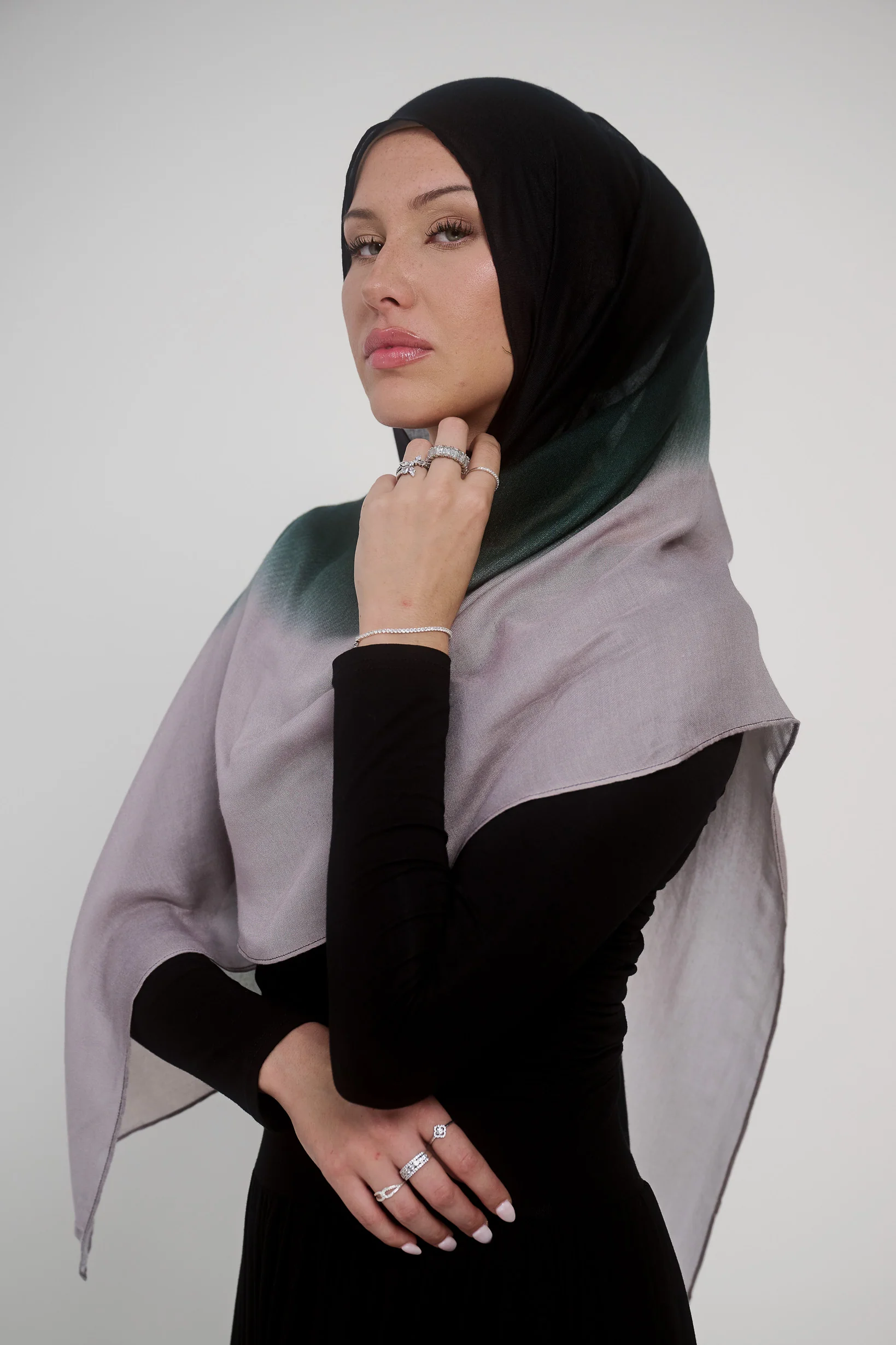 Ombre Modal Shawl - Shades of Green - Image 12