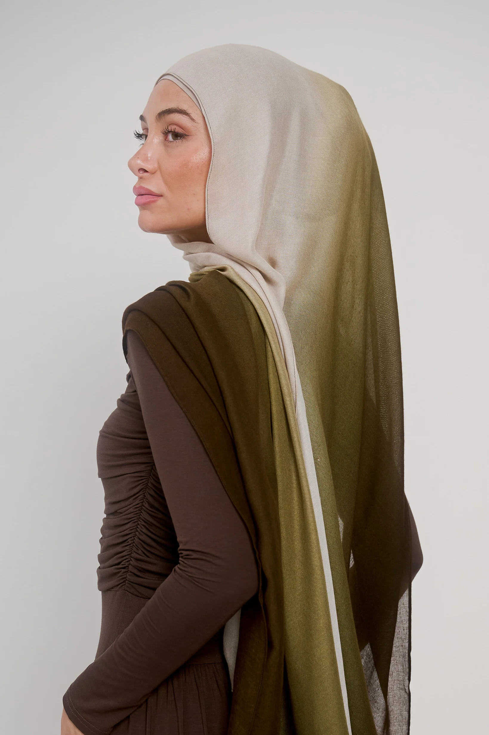 Ombre Modal Shawl - Shades of Green - Image 15