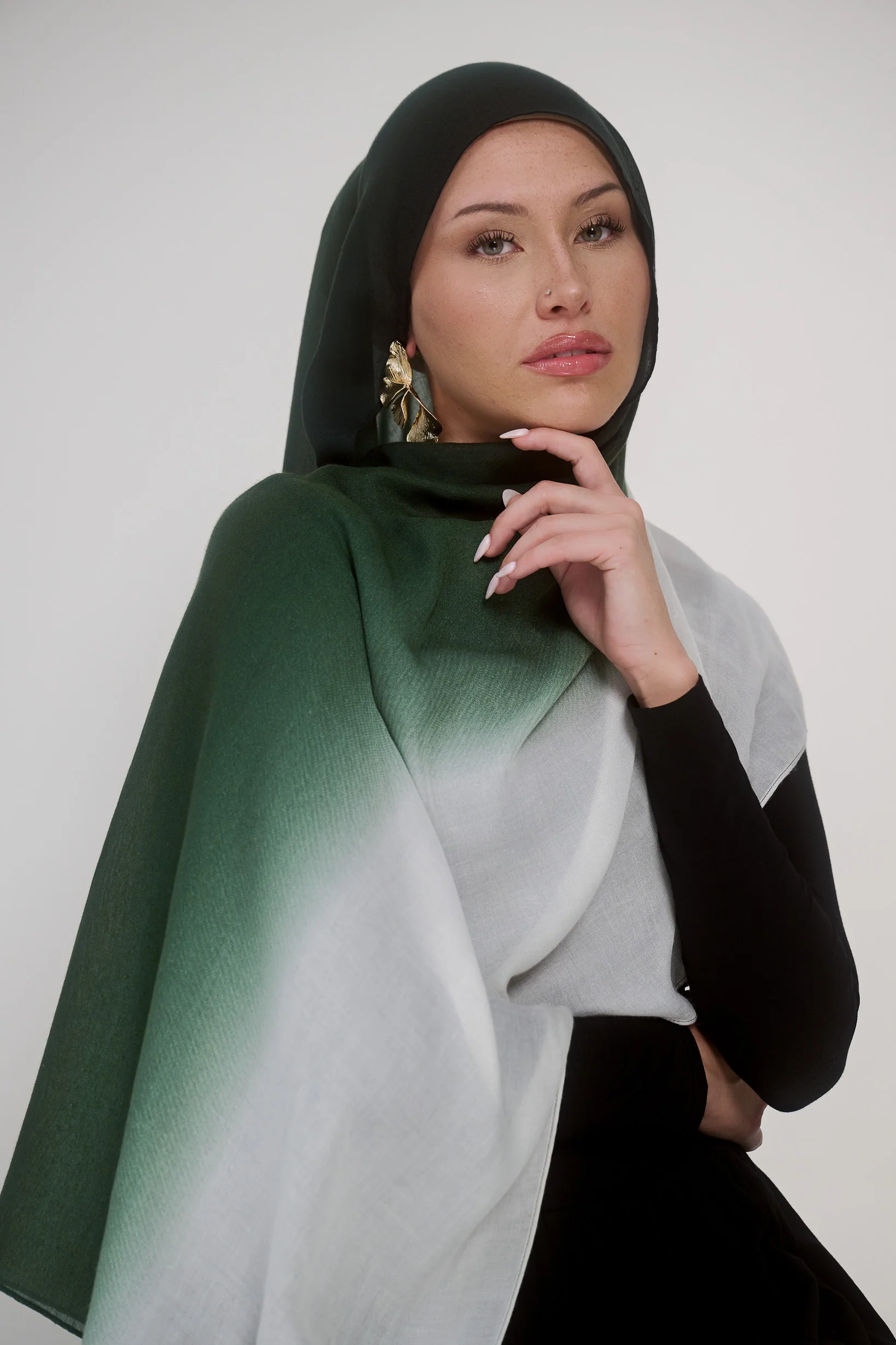 Ombre Modal Shawl - Shades of Green - Image 5