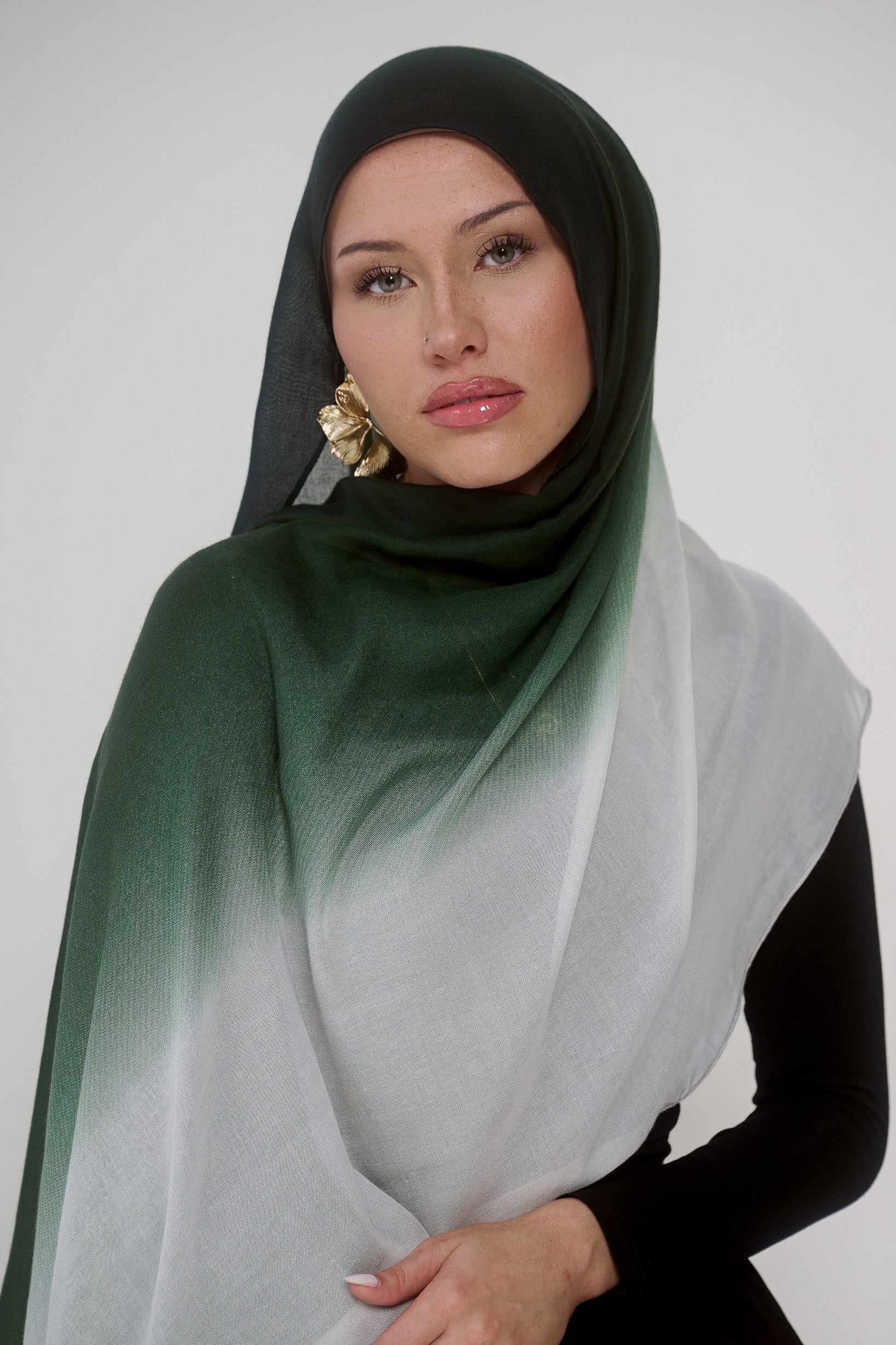 Ombre Modal Shawl - Shades of Green - Image 7