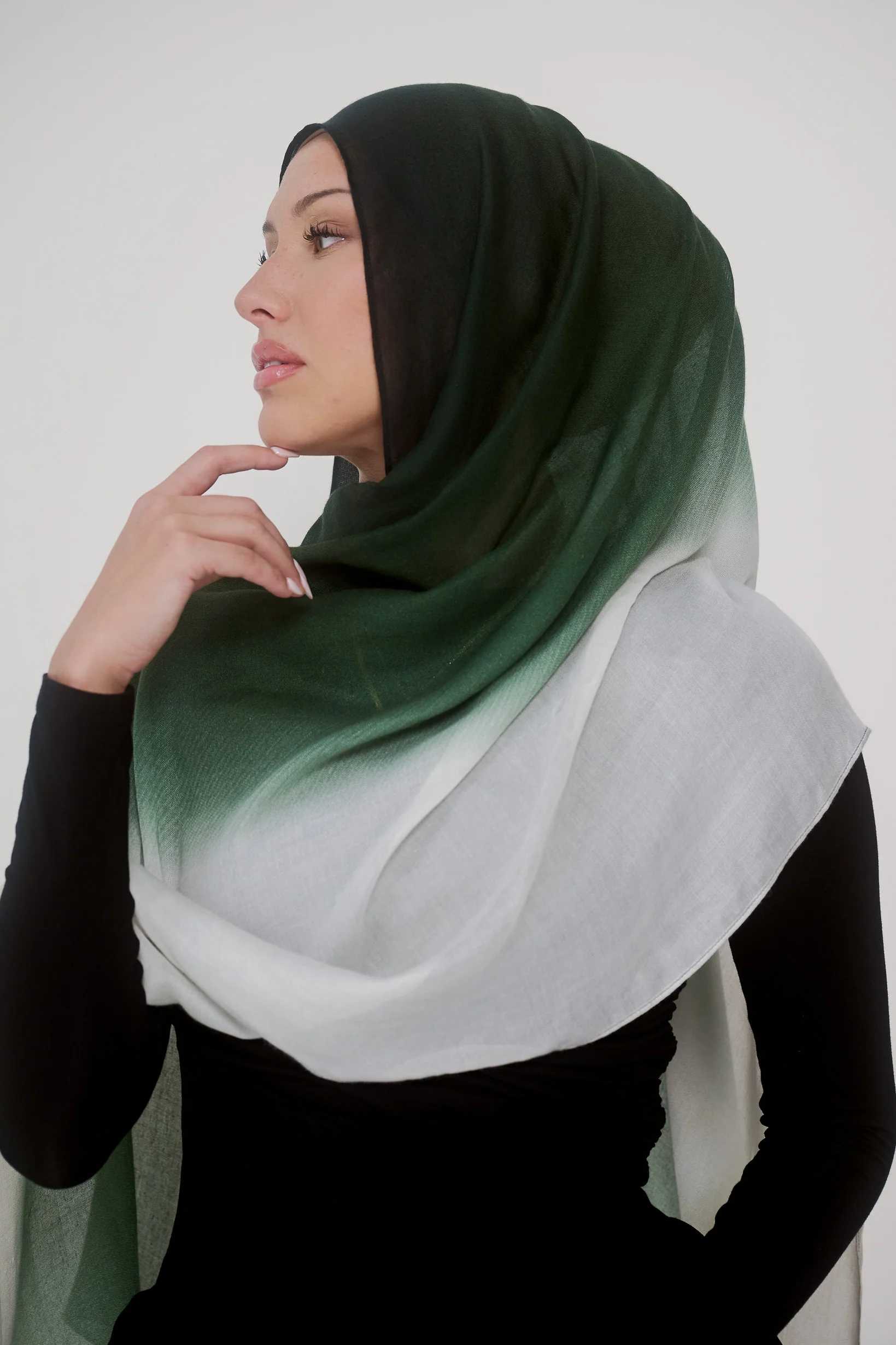 Ombre Modal Shawl - Shades of Green - Image 8