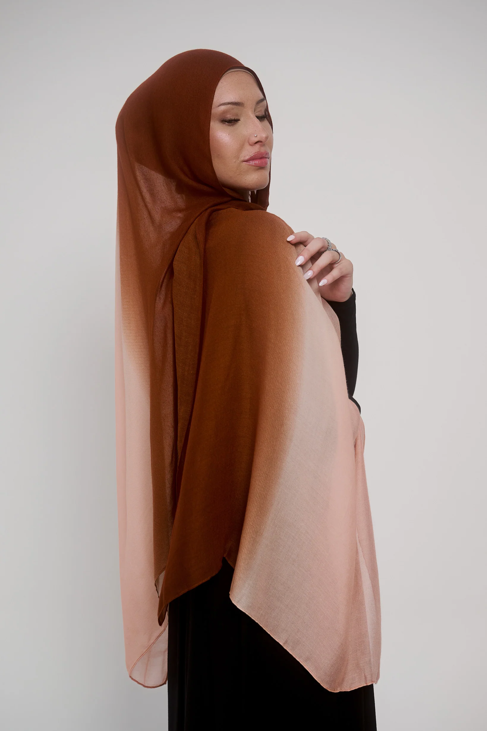 Ombre Modal Shawl - Shades of Orange - Image 2