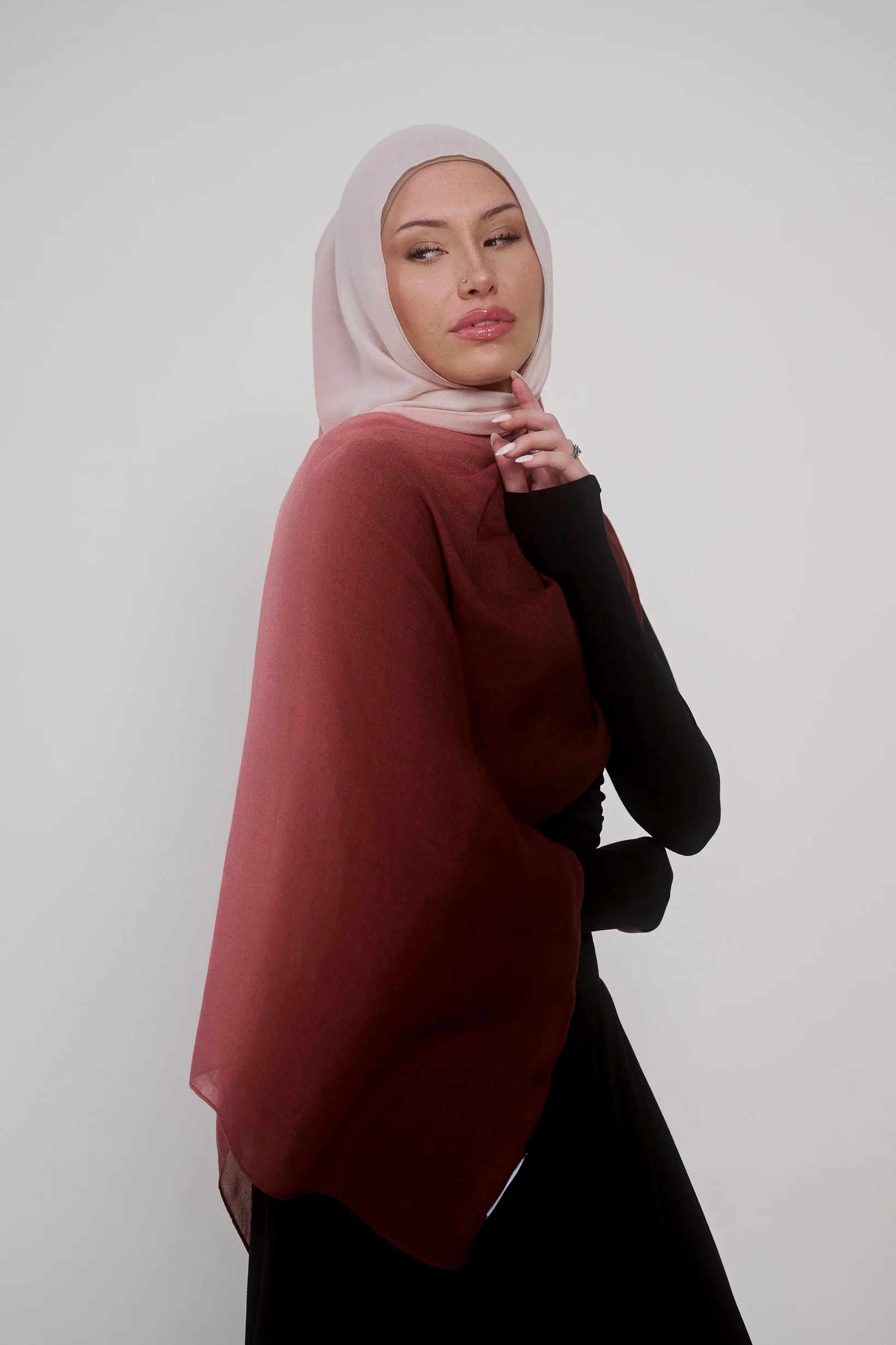 Ombre Modal Shawl - Shades of Orange - Image 6