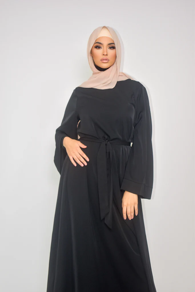 Open Sleeve Abaya - Shades of Black - Image 7