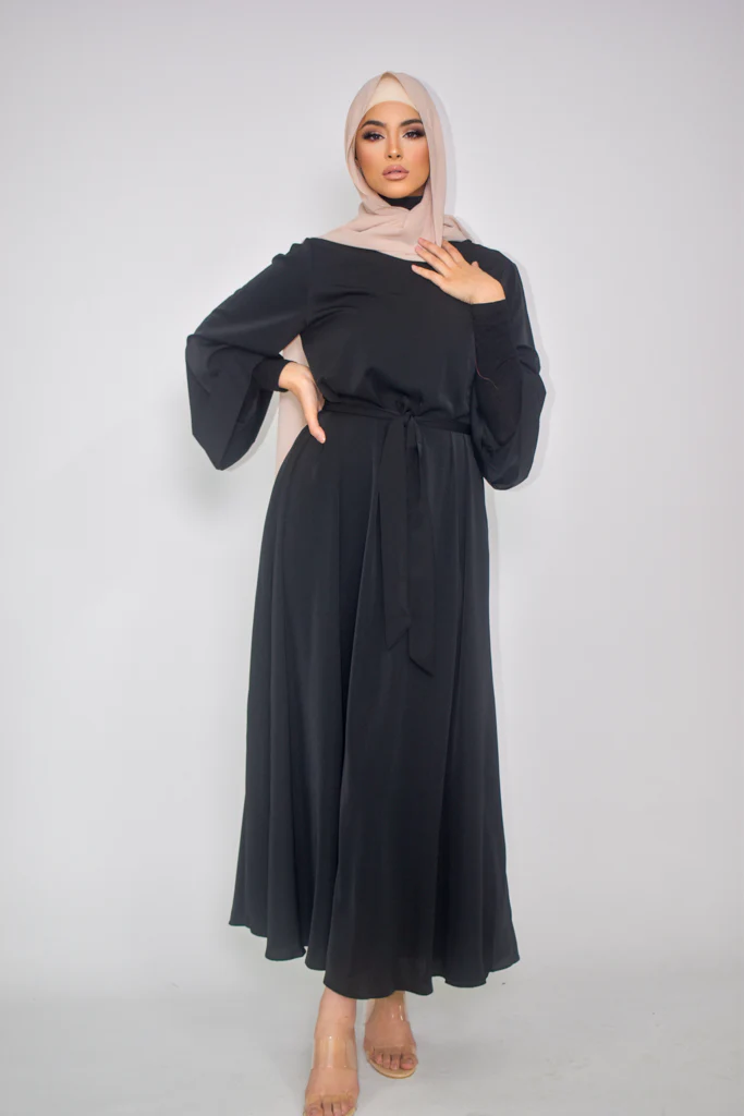 Open Sleeve Abaya - Shades of Black - Image 8