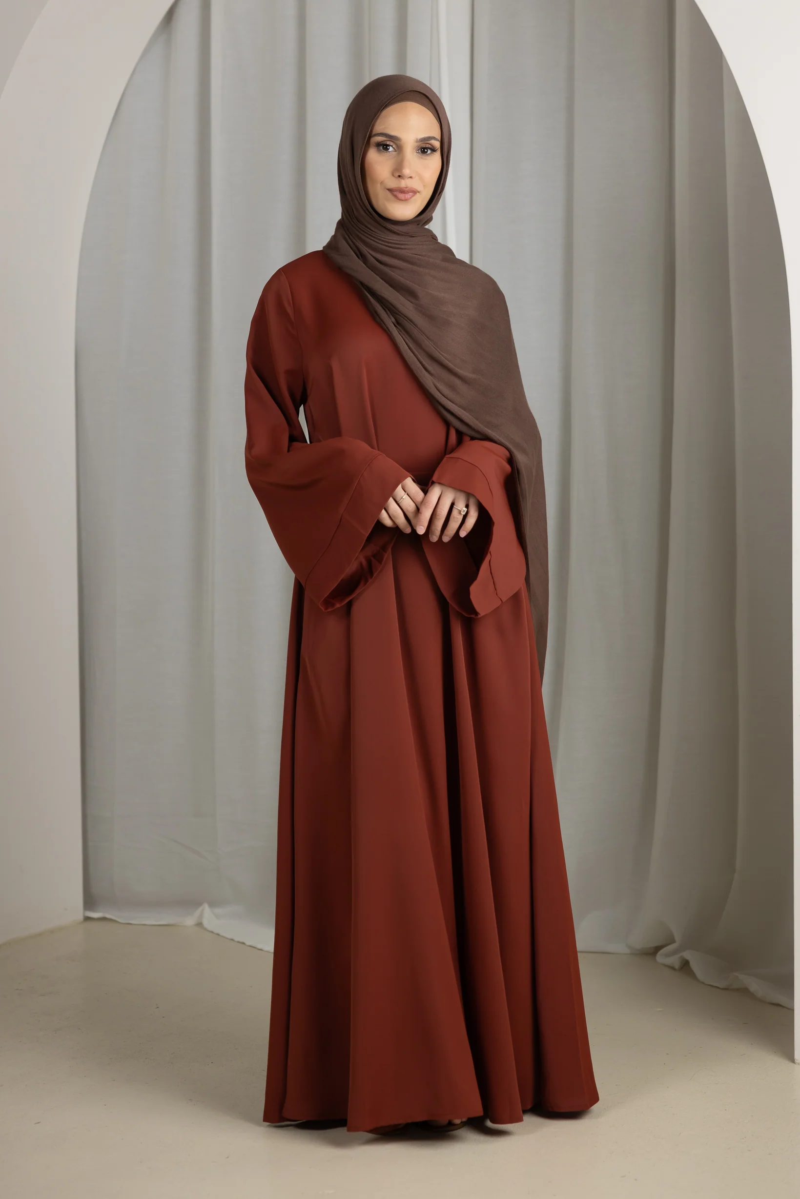 Open Sleeve Abaya - Shades of Brown - Image 10