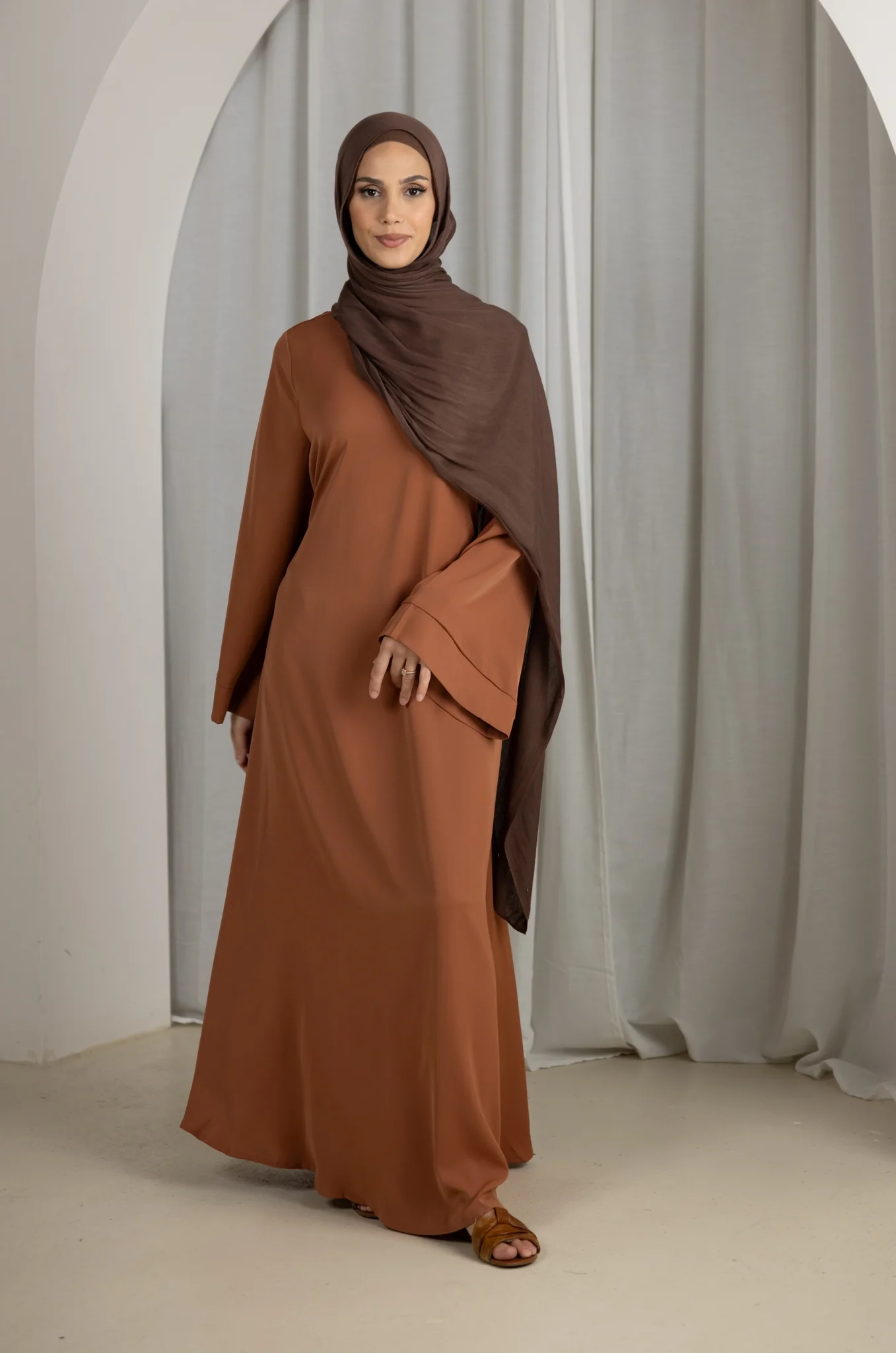 Open Sleeve Abaya - Shades of Brown - Image 27