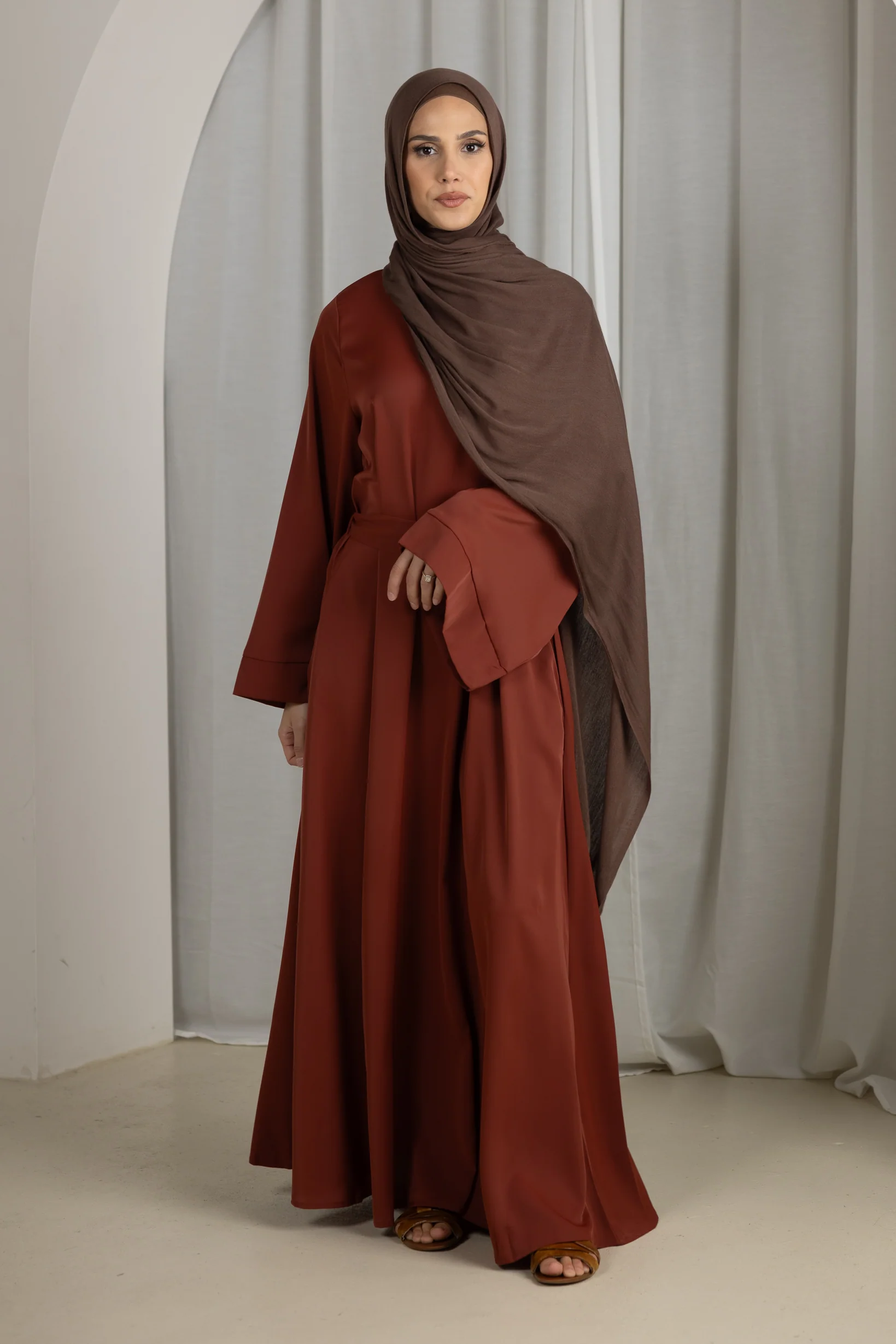 Open Sleeve Abaya - Shades of Brown - Image 6