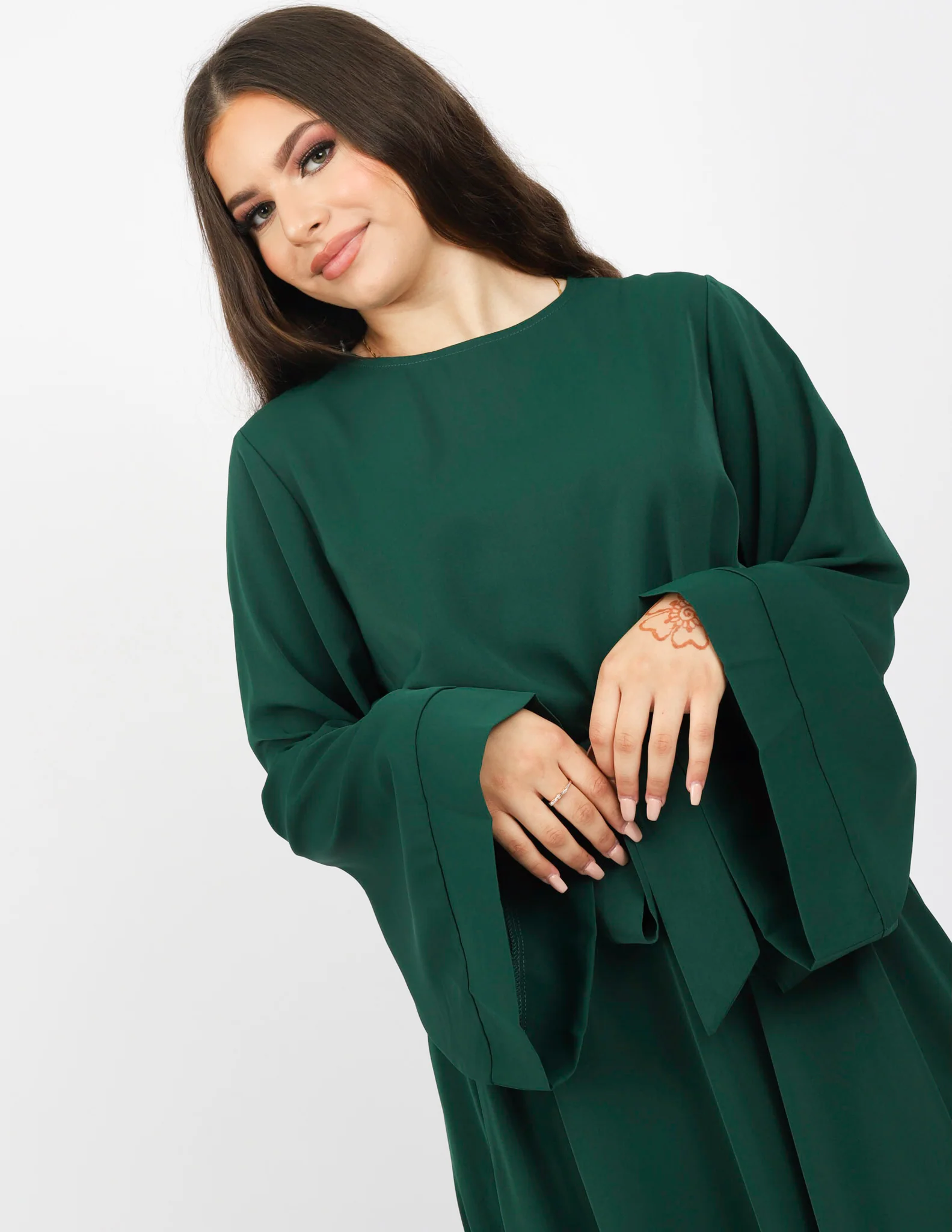 Open Sleeve Abaya - Shades of Green - Image 23