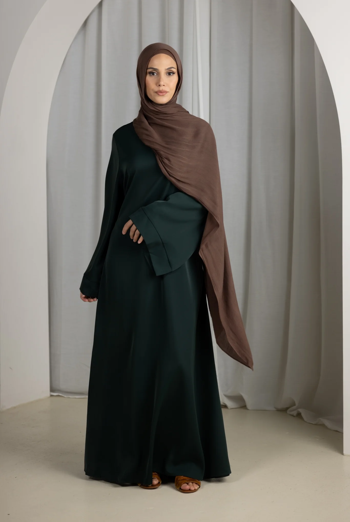 Open Sleeve Abaya - Shades of Green - Image 30