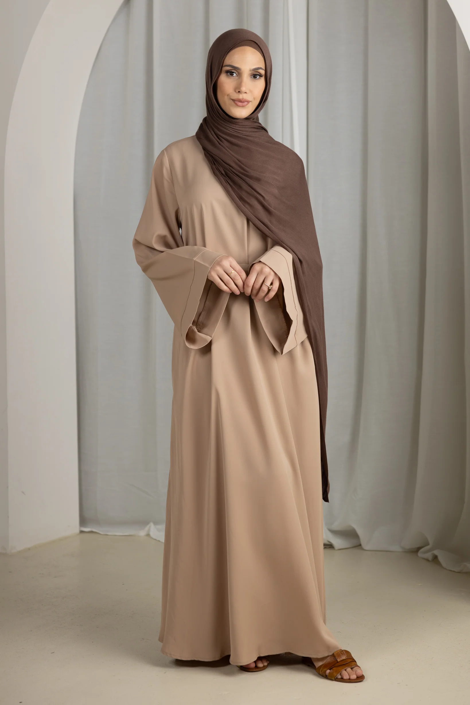 Open Sleeve Abaya - Shades of Nude - Image 5